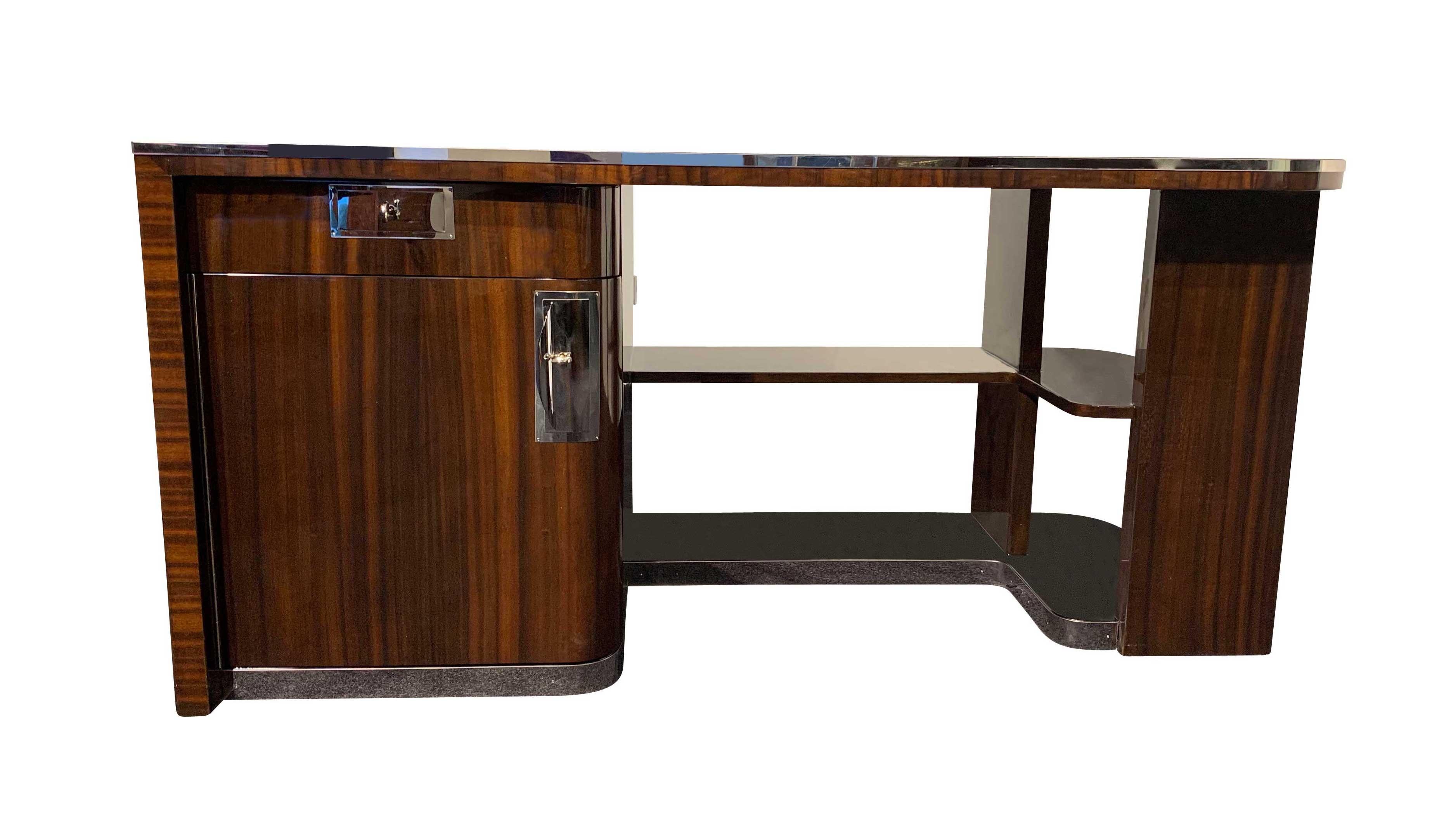 Wonderful, spartan Bauhaus desk with open backside / floor shelves from the famous german Bauhaus manufacturer 