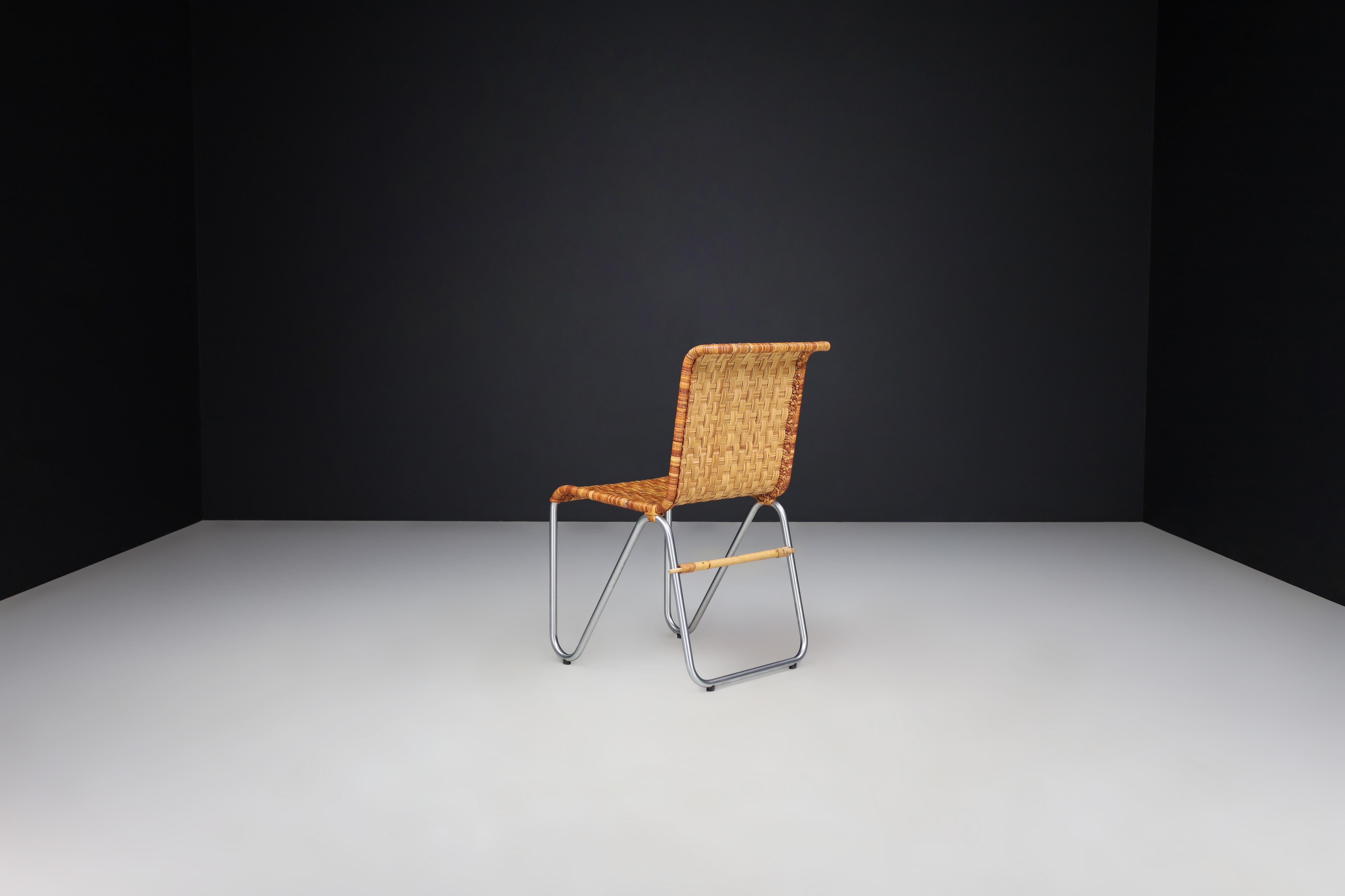 Bauhaus Diagonal Chairs by Willem Hendrik Gispen for Gispen, The Netherlands For Sale 4