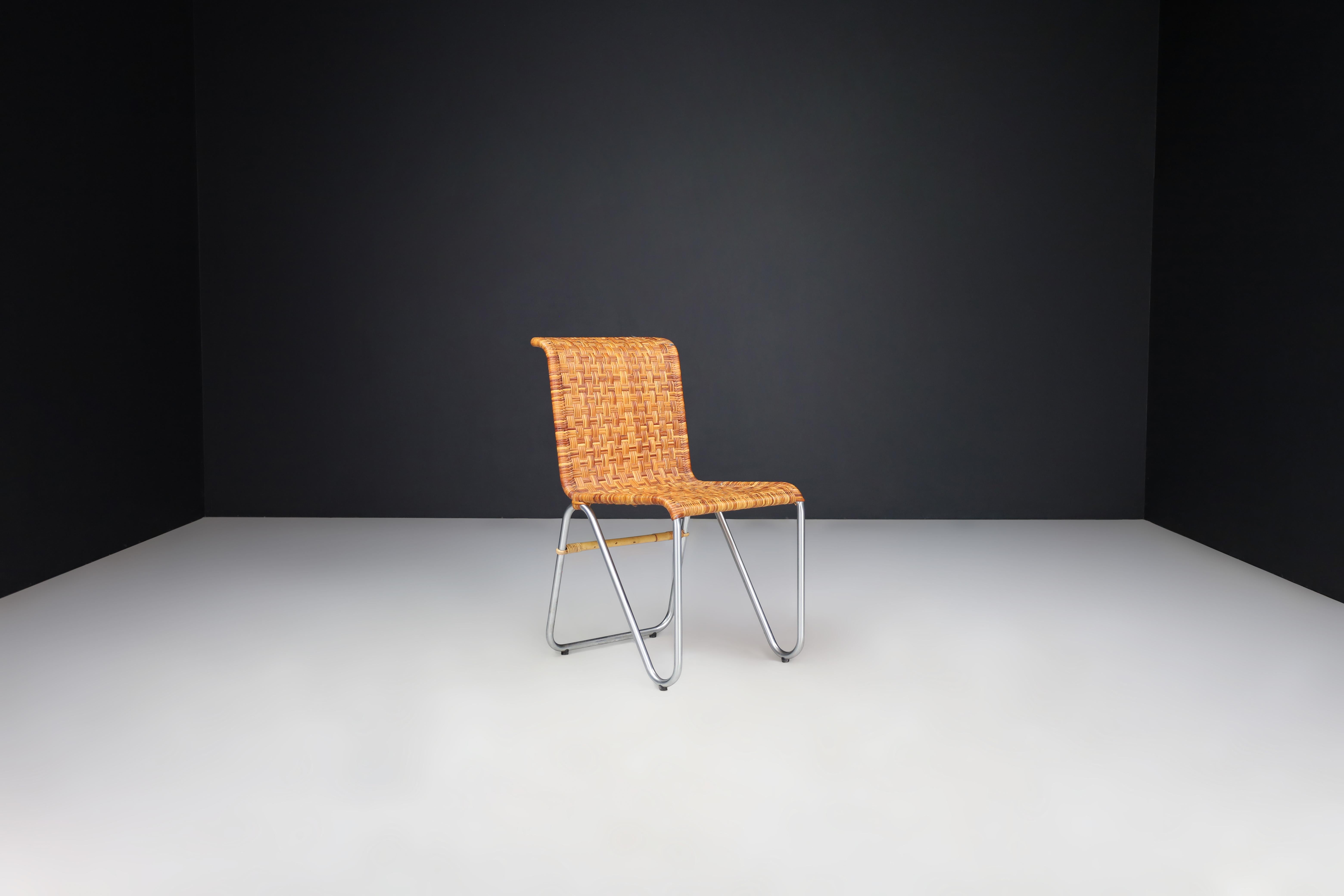 Bauhaus Diagonal Chairs by Willem Hendrik Gispen for Gispen, The Netherlands For Sale 5