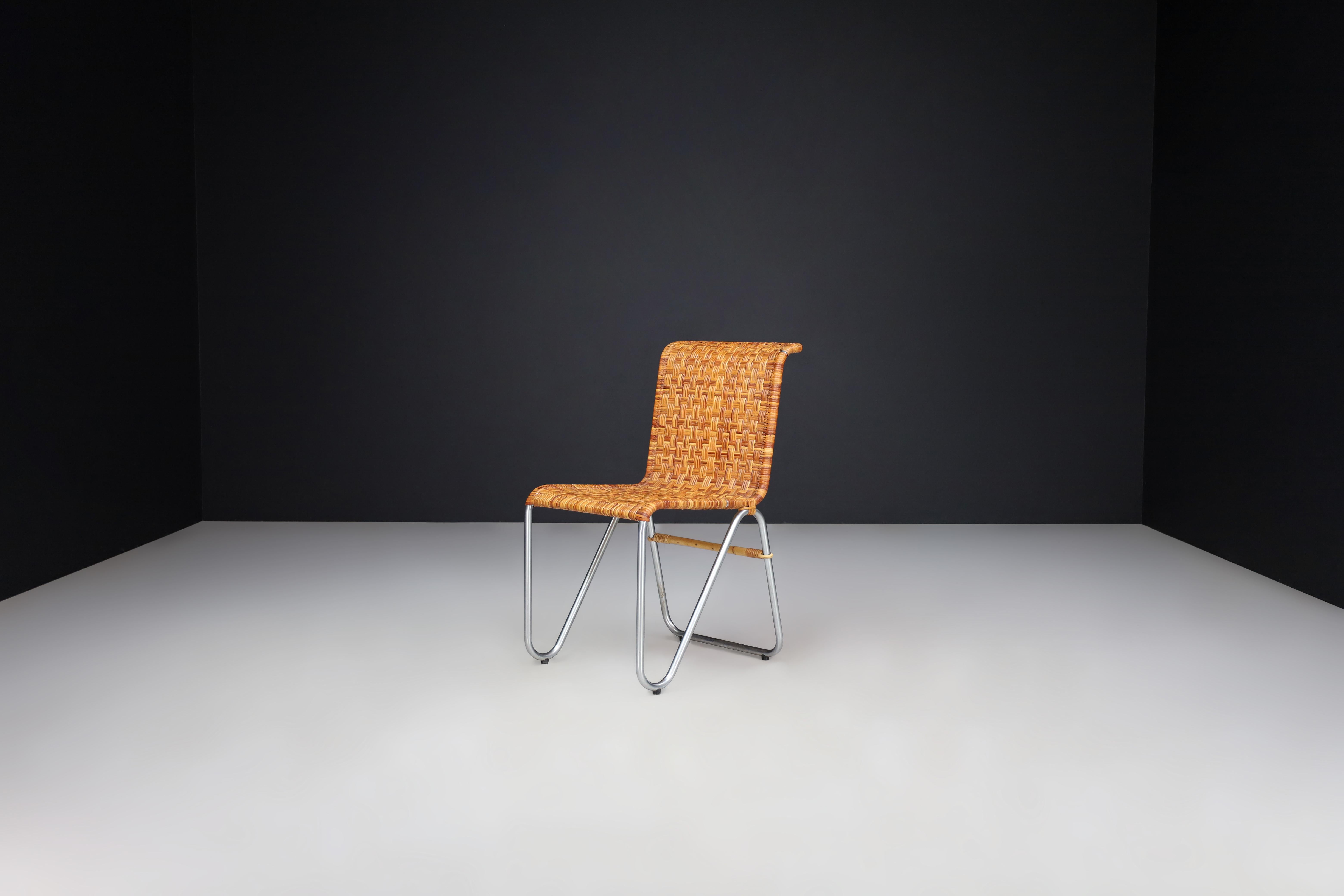Bauhaus Diagonal Chairs by Willem Hendrik Gispen for Gispen, The Netherlands For Sale 2