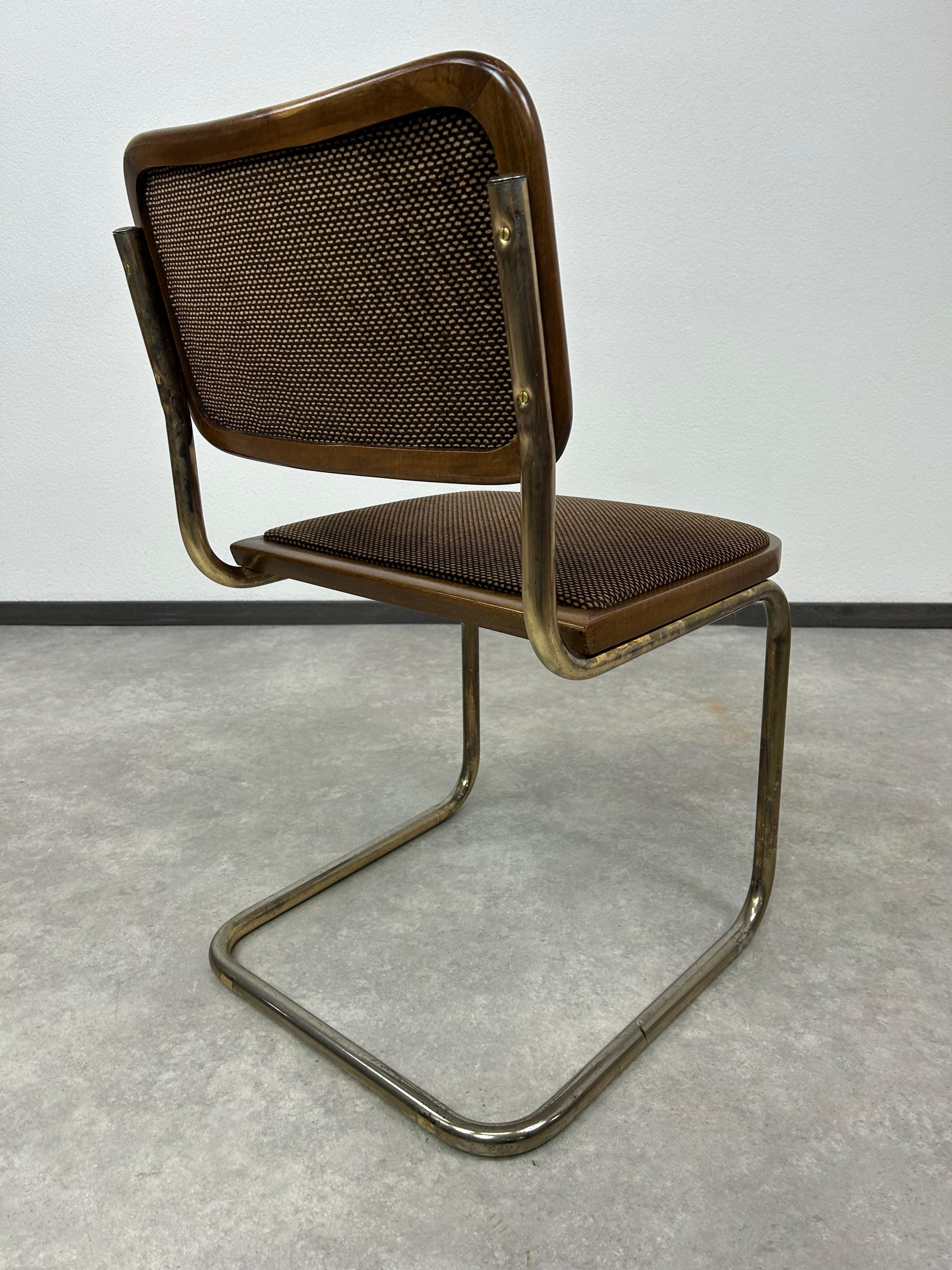 Metal Bauhaus dining chairs S 32 by Marcel Breuer For Sale
