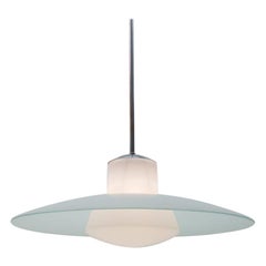 Bauhaus Double Opal and Frosted Glass Shade Ceiling Lamp from Doria, 1940s