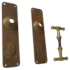 Türgriff-Set aus Messing aus der Bauhaus-Ära, 1930er Jahre