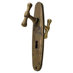 Bauhaus Era Brass Door Handles, 1930s, Set of 2
