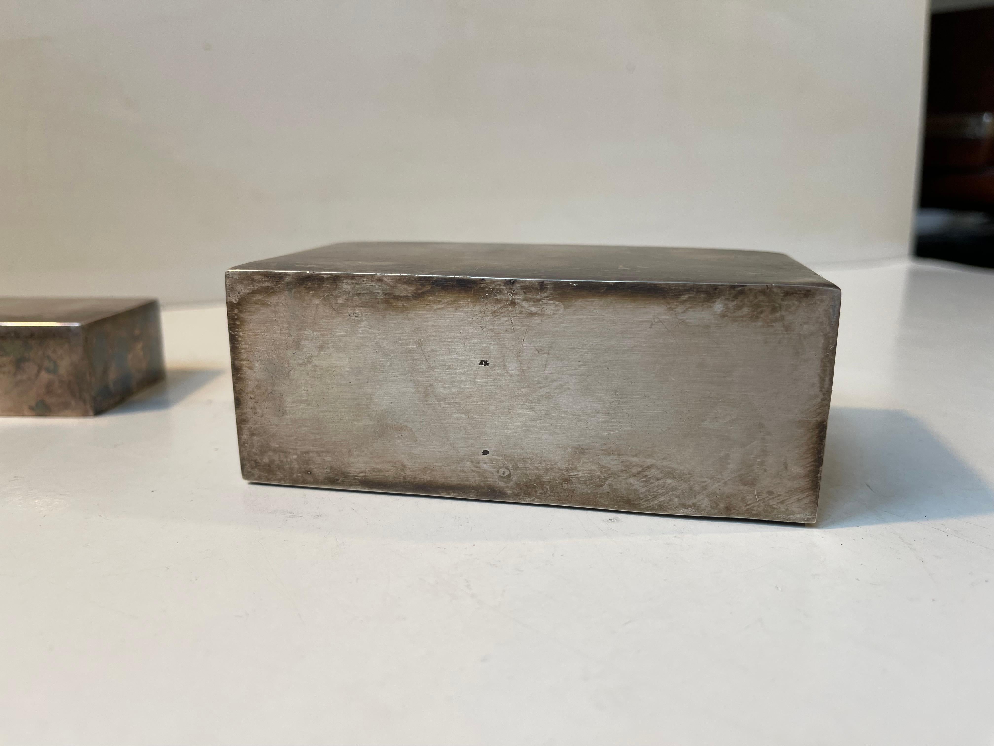 Metallo Contenitore per sigarette di epoca Bauhaus in metallo bianco, anni '30 in vendita