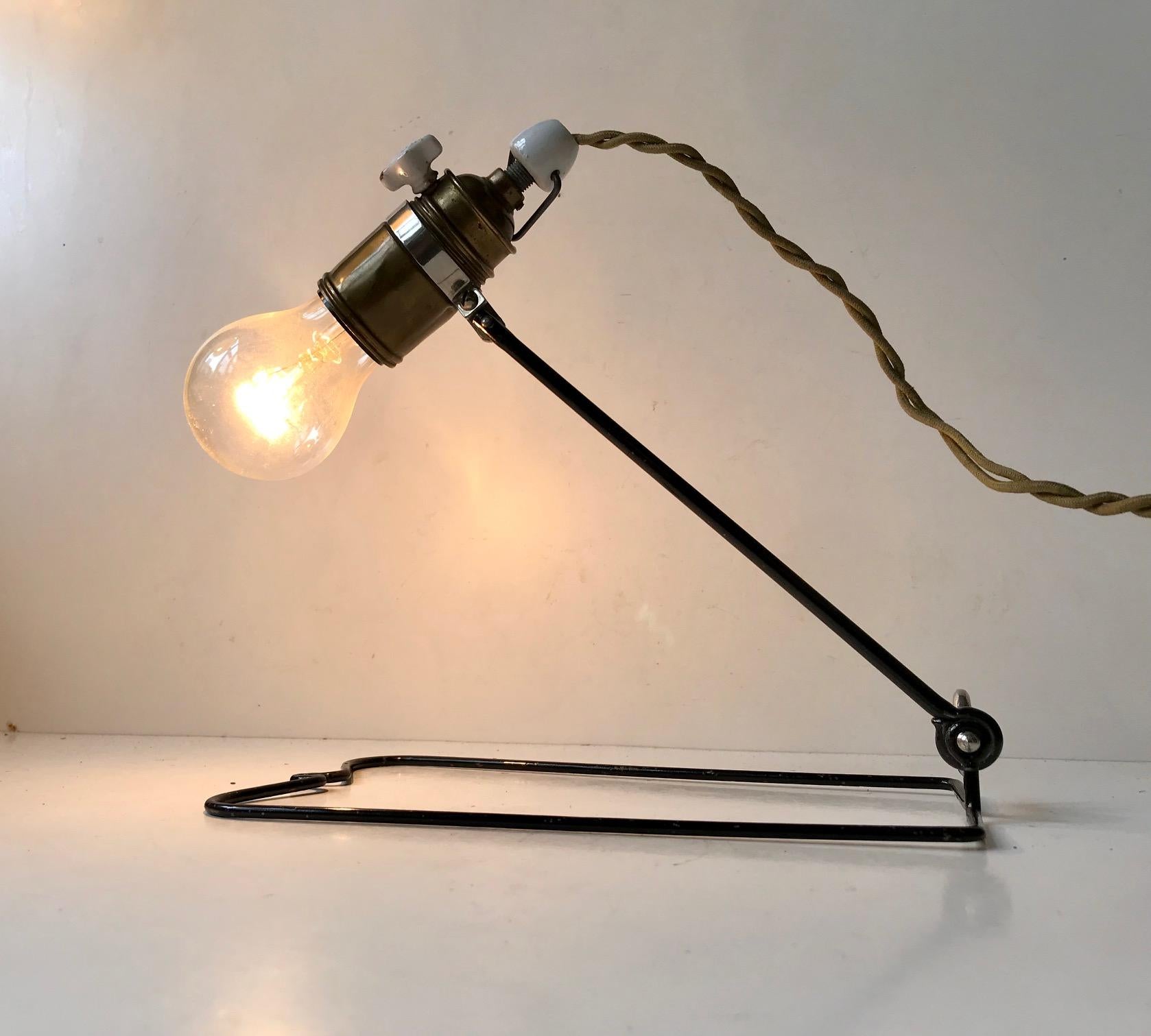 Bauhaus Era Garage, Workshop Wall or Table Lamp by Besiva, Germany 1930s In Good Condition For Sale In Esbjerg, DK