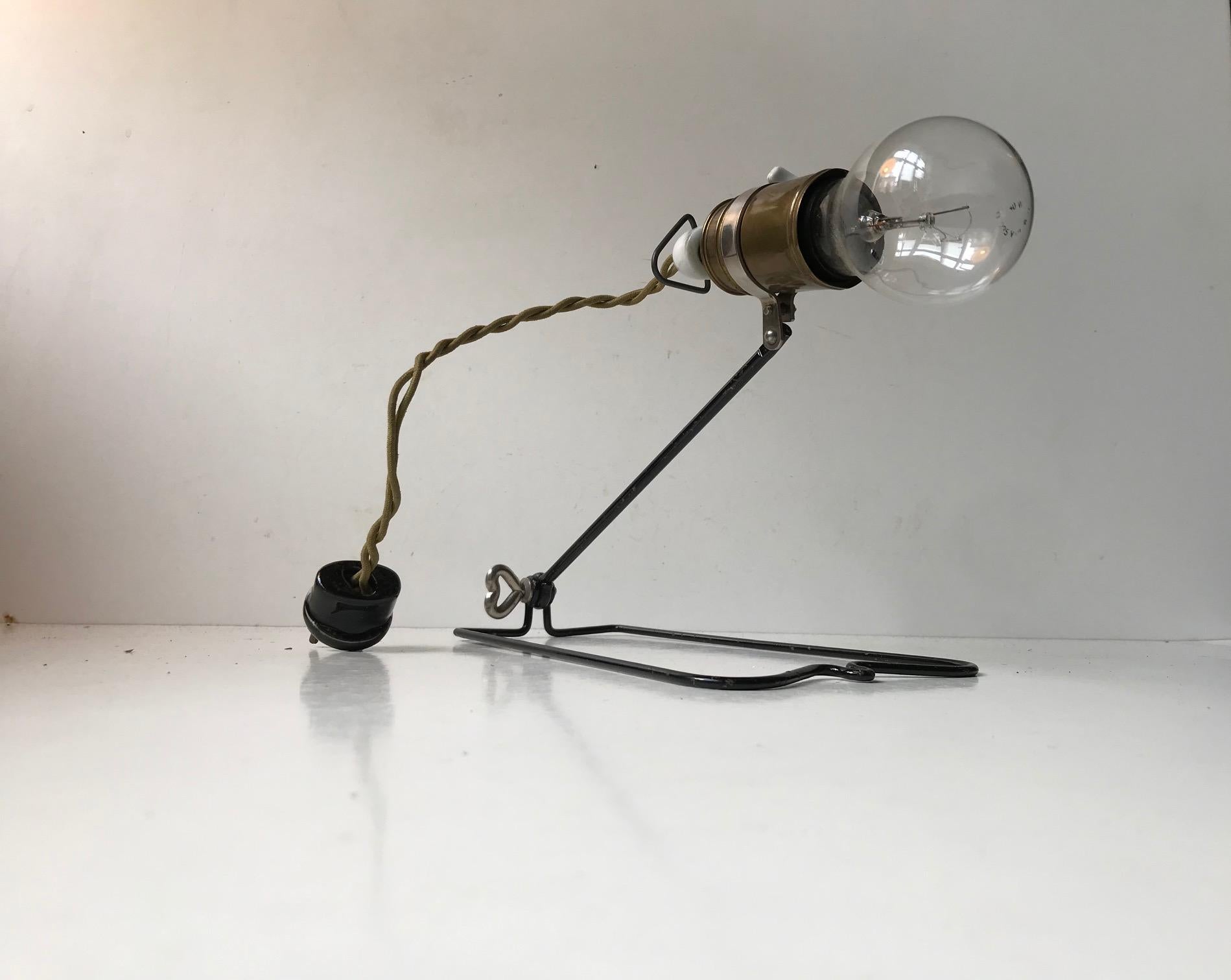 Steel Bauhaus Era Garage, Workshop Wall or Table Lamp by Besiva, Germany 1930s For Sale