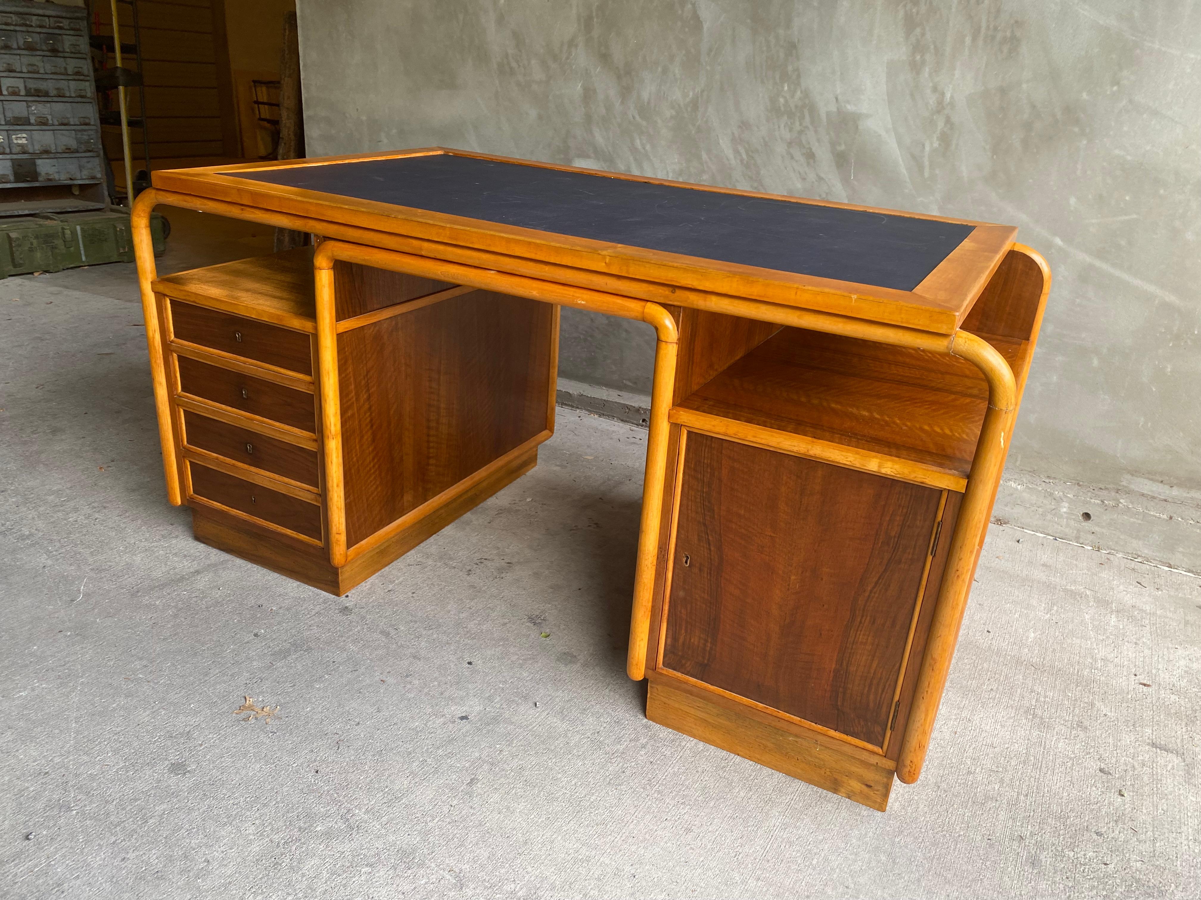 European Bauhaus Era Kneehole Desk Attr. Thonet, Europe, 1930's For Sale