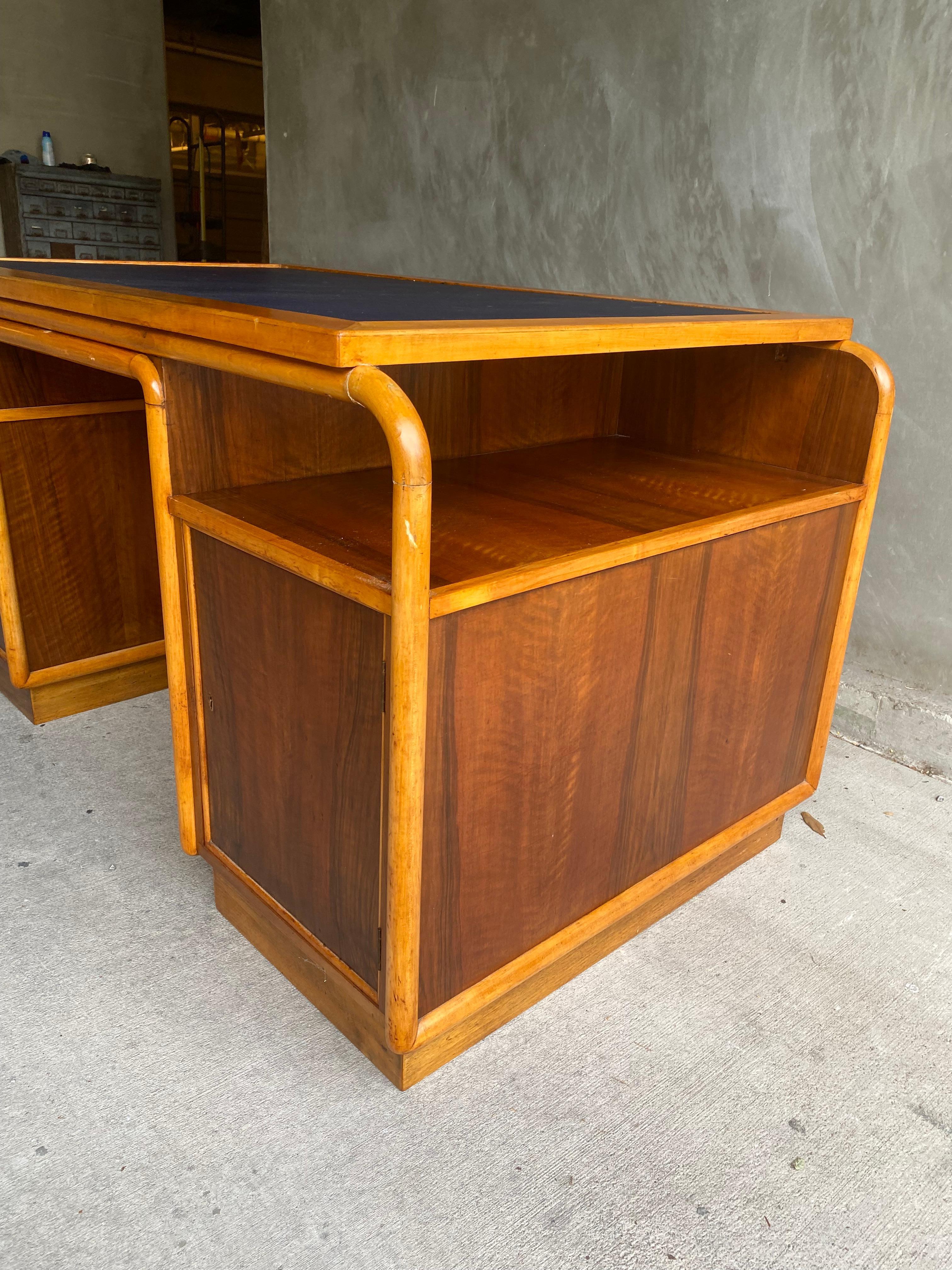 Bauhaus Era Kneehole Desk Attr. Thonet, Europe, 1930's In Good Condition For Sale In Austin, TX