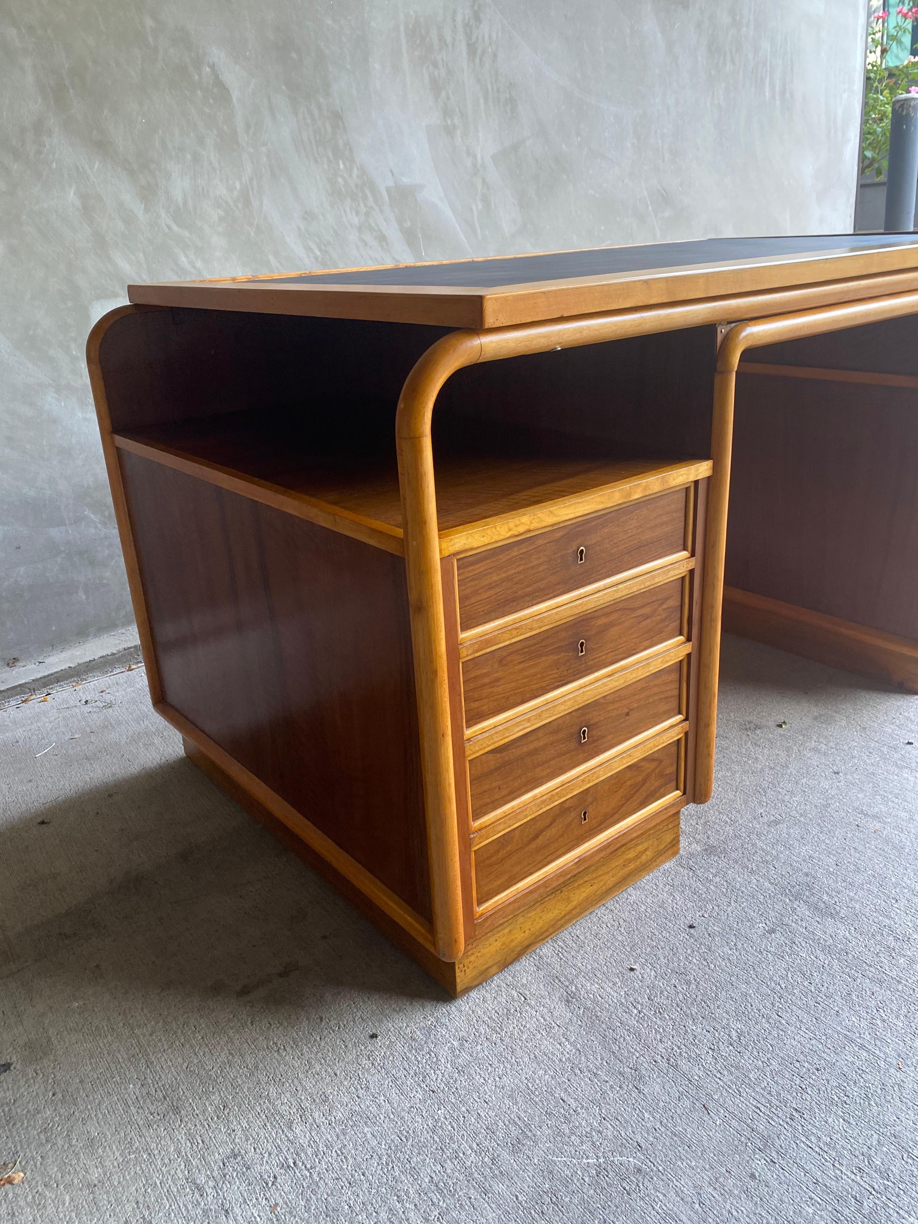20th Century Bauhaus Era Kneehole Desk Attr. Thonet, Europe, 1930's For Sale