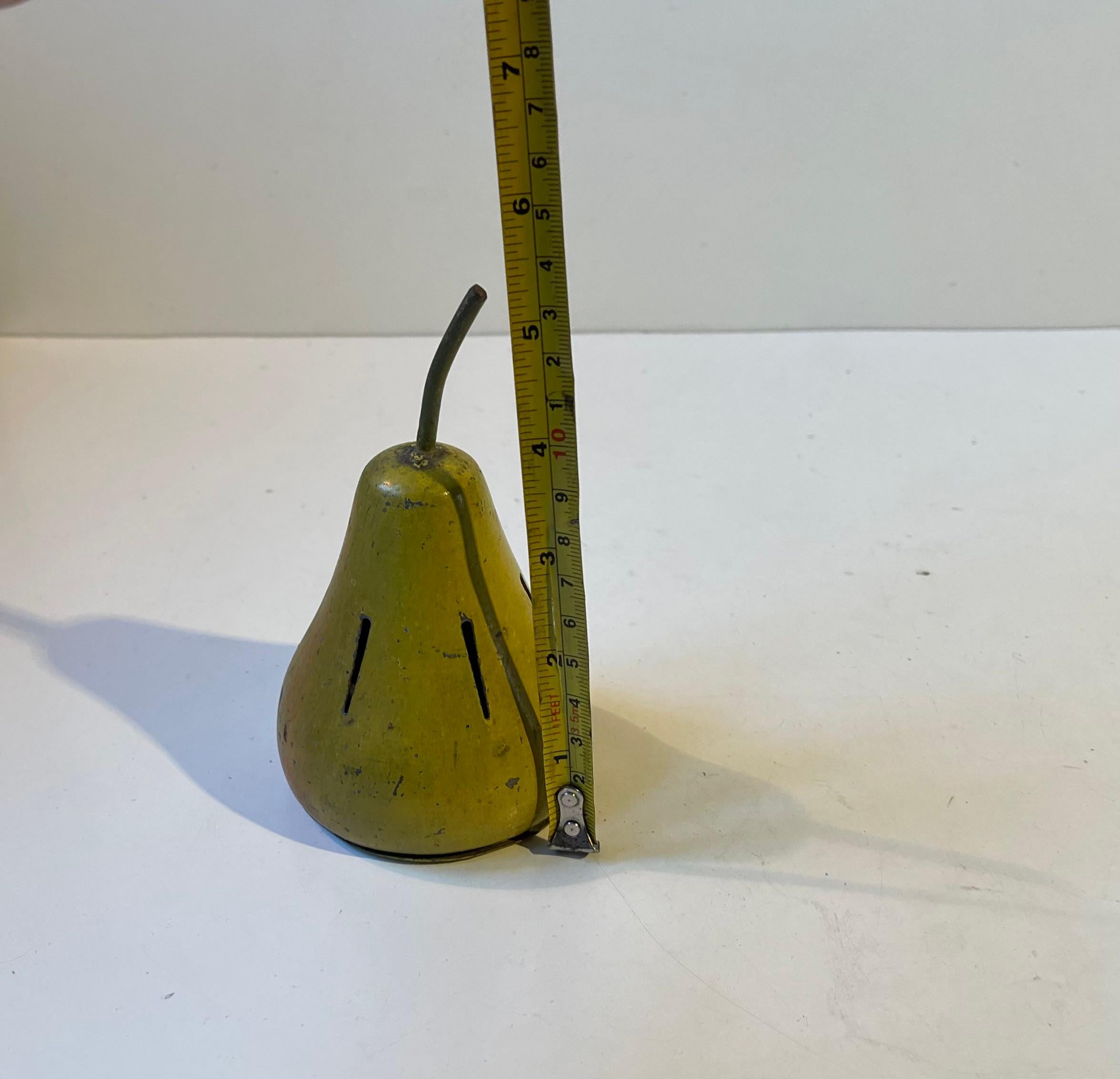 Bauhaus Era Pear Potpourri Jar in Lacquered Steel, 1920s For Sale 1