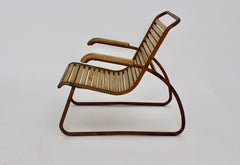 Loungesessel oder Sessel aus Buche und Metall aus der Bauhaus-Ära, um 1920, Deutschland