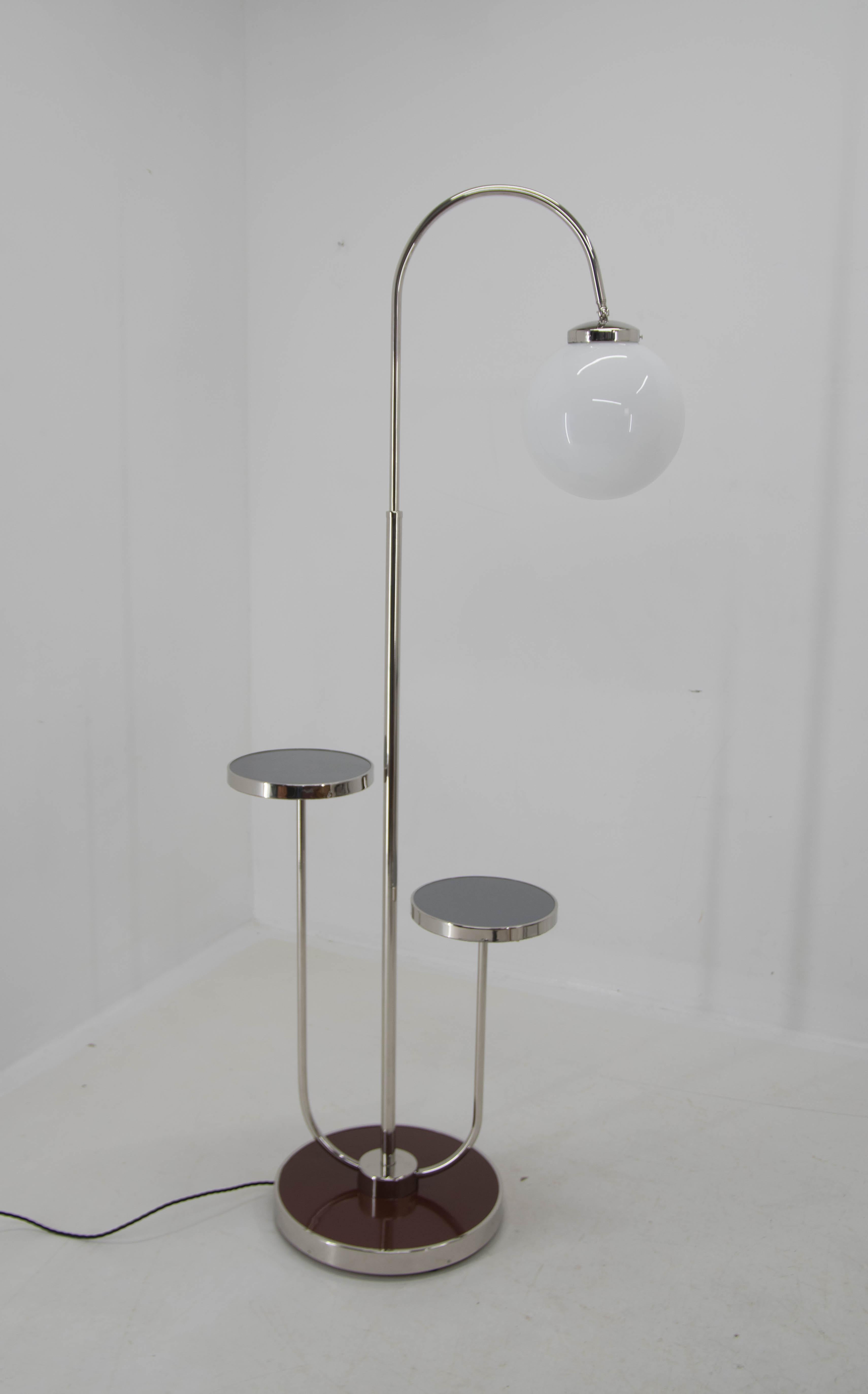 Bauhaus Floor Lamp by Halabala, 1940s, Restored For Sale 4