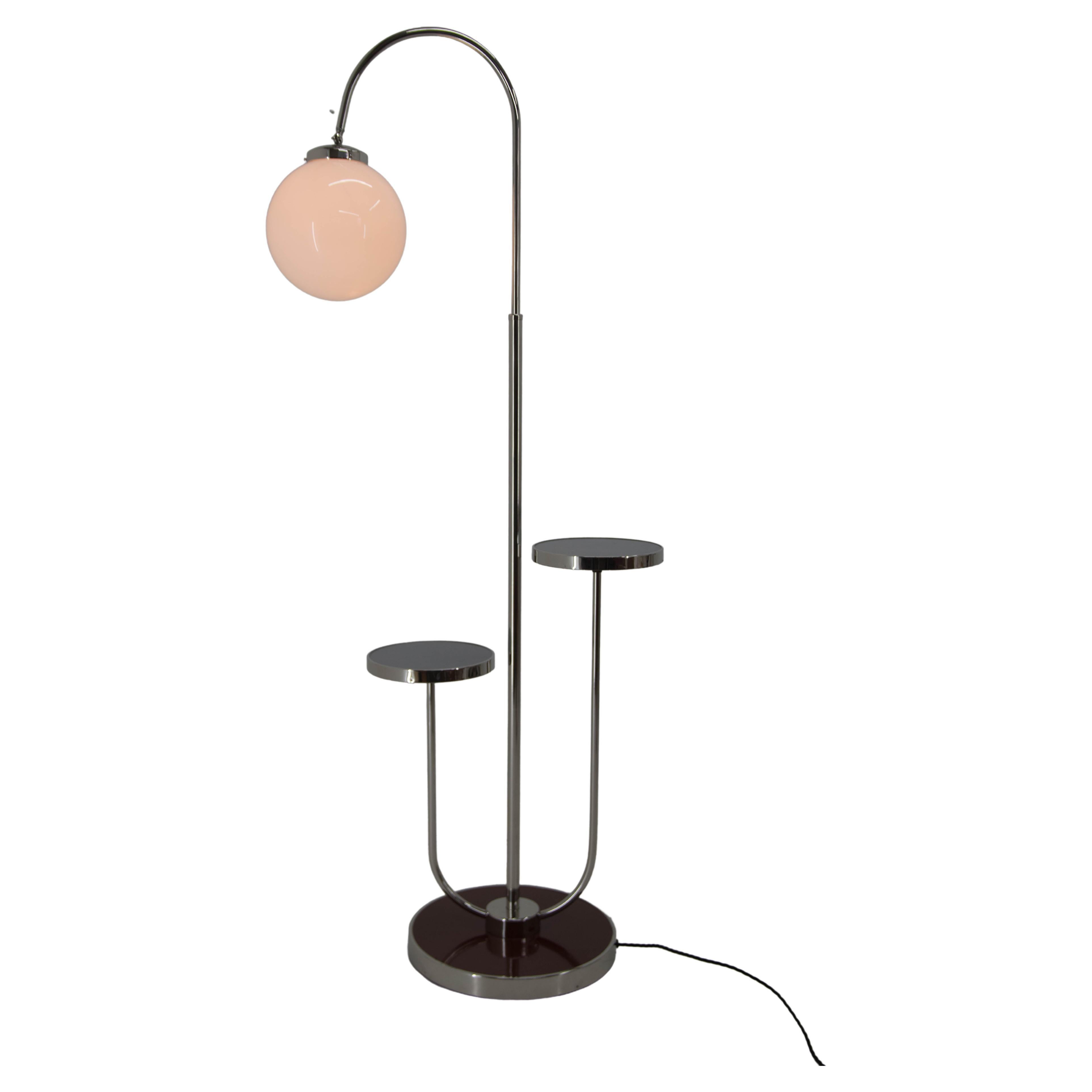 Bauhaus Floor Lamp by Halabala, 1940s, Restored For Sale