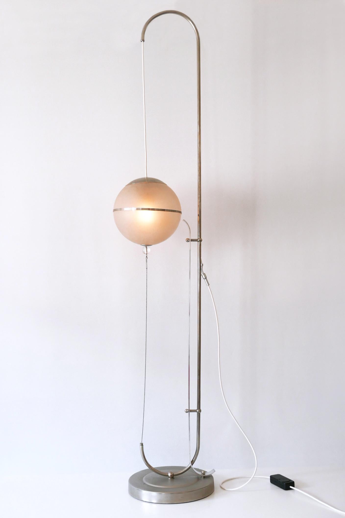 Plexiglass Bauhaus Floor Lamp by Karl Trabert for Schanzenbach & Co 1930s Germany For Sale