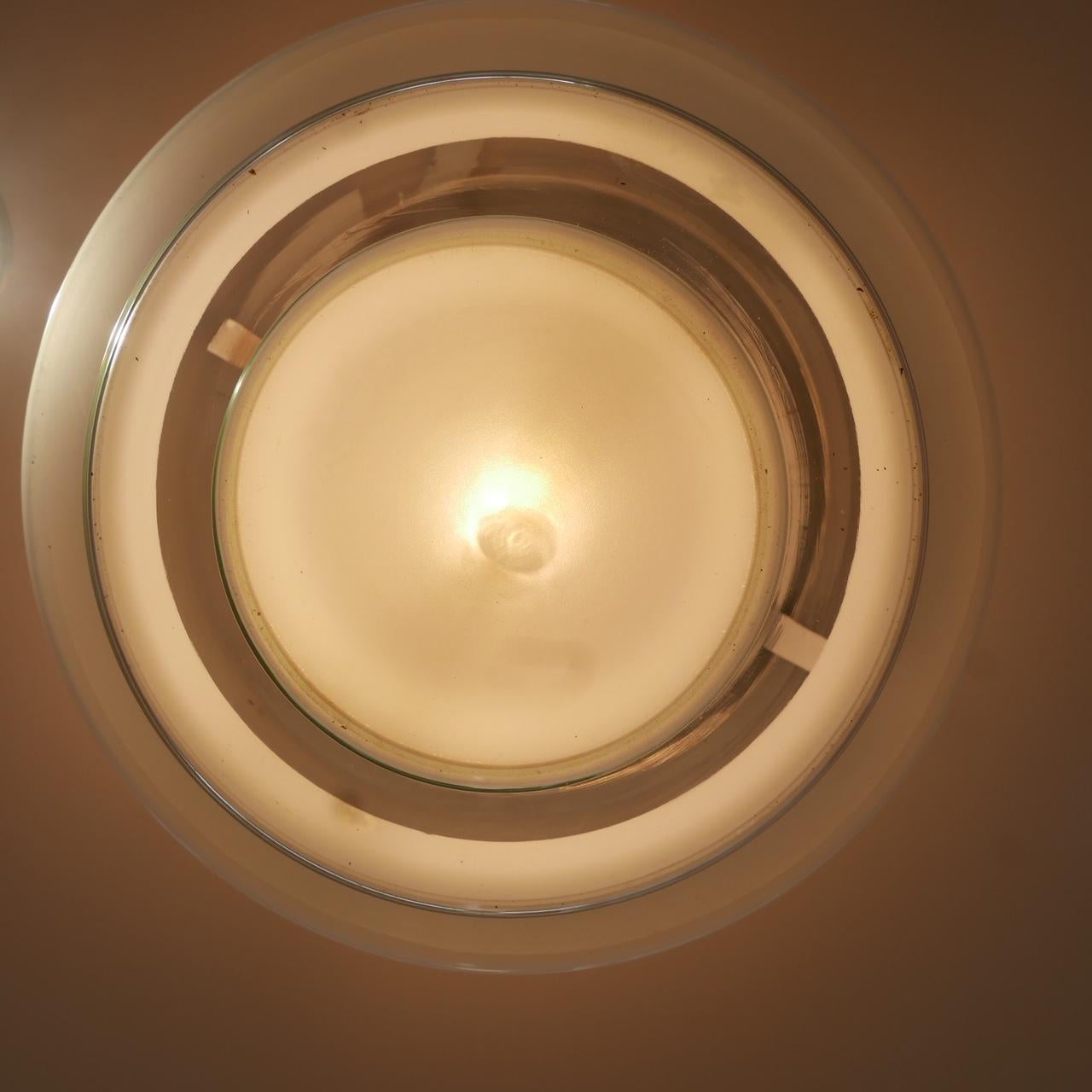 A rare flush mount ceiling light, 

circa 1930s, by Otto Muller for Sistrah. 

Re-wired and ready to go. 

Perfect bathroom or hallway light.
  