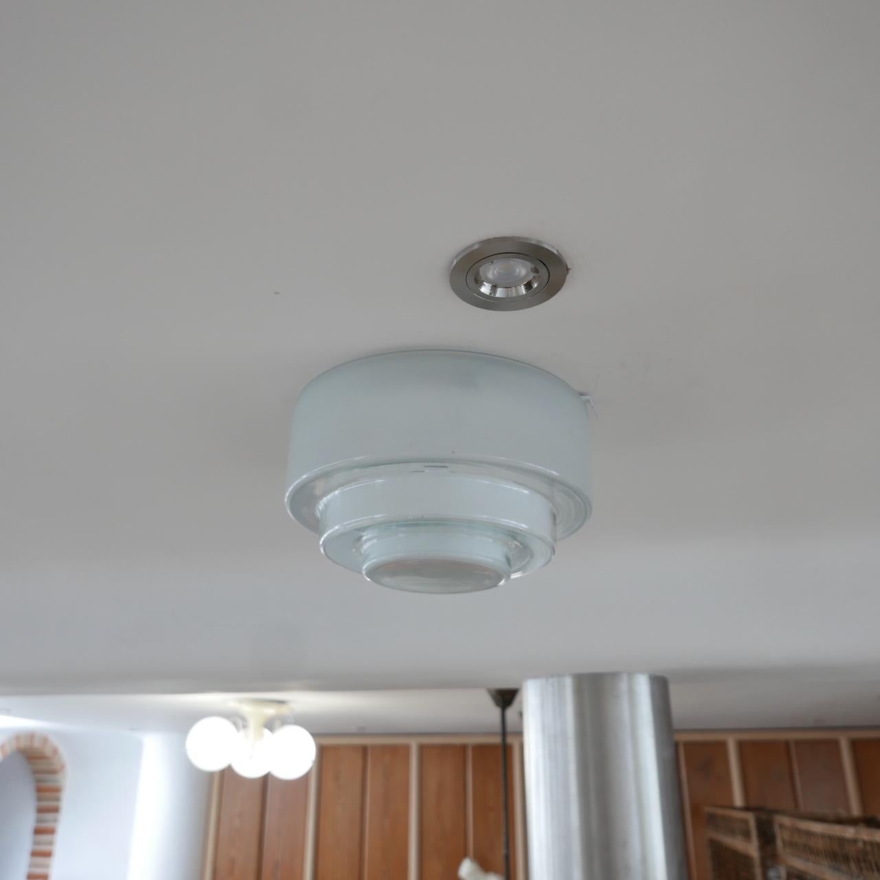 Mid-20th Century Bauhaus Flush Ceiling Light by Otto Muller for Sistrah from Germany