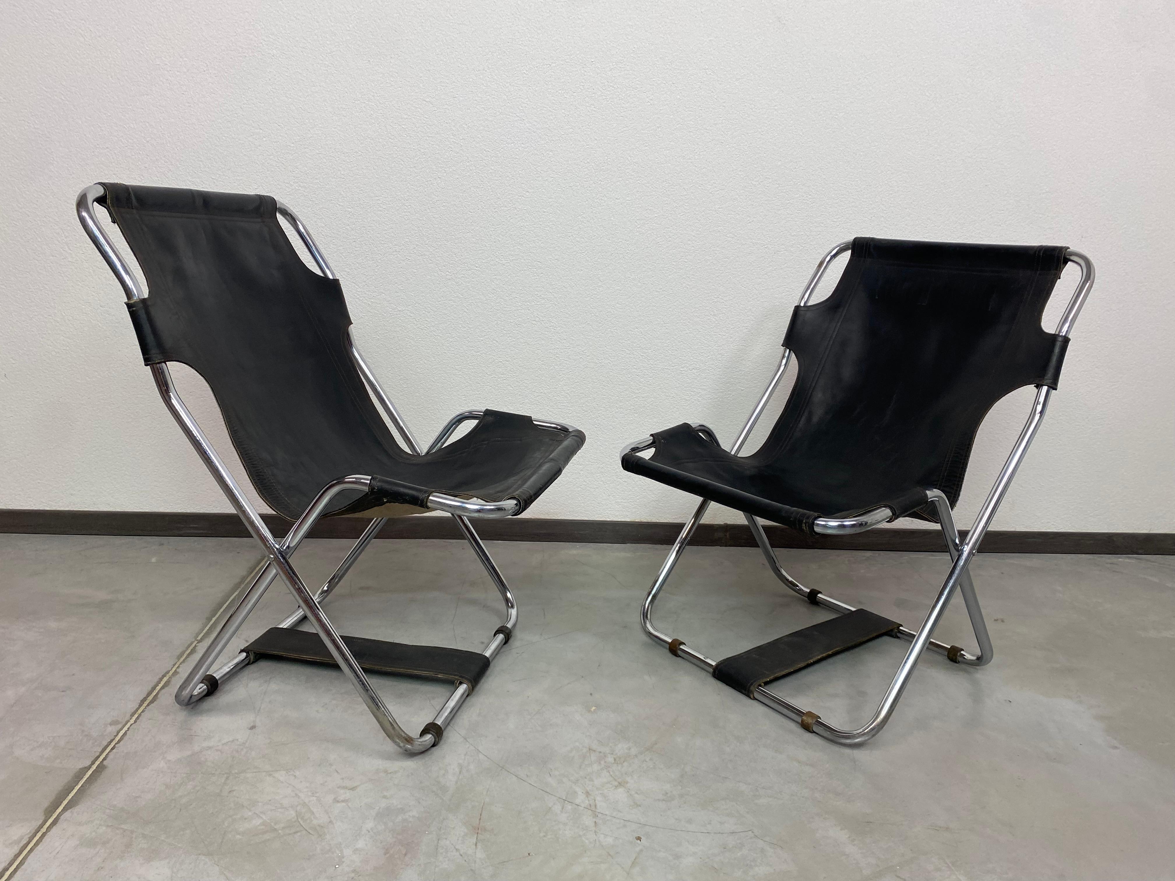 Italian Bauhaus folding chairs For Sale