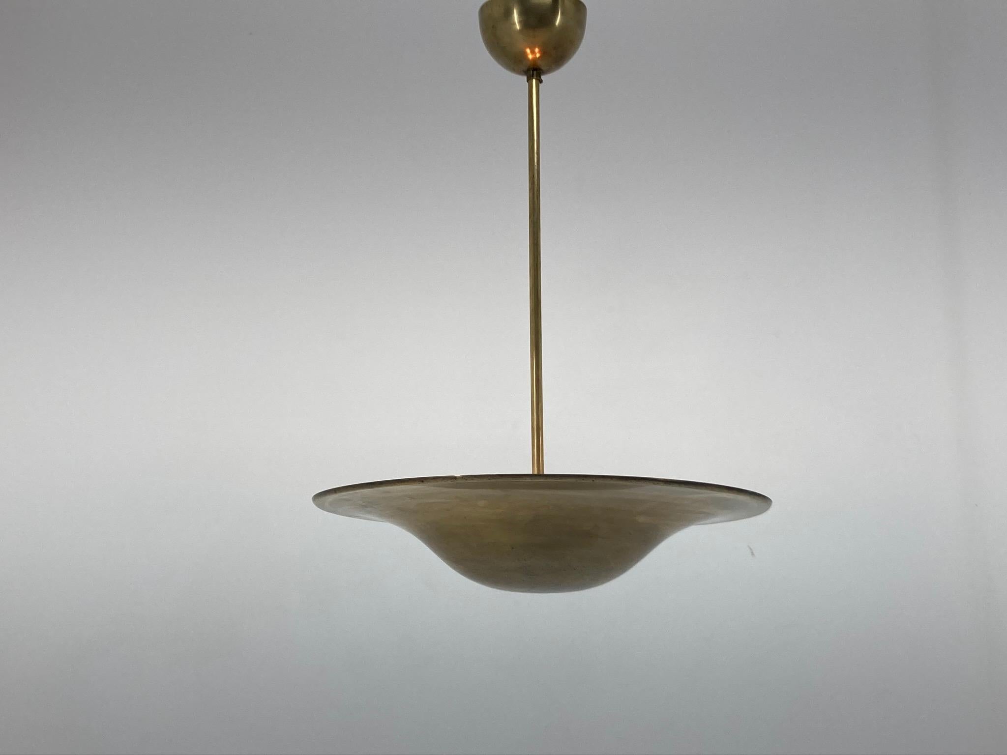 Czech Bauhaus / Functionalism Brass Pendant, 1930s