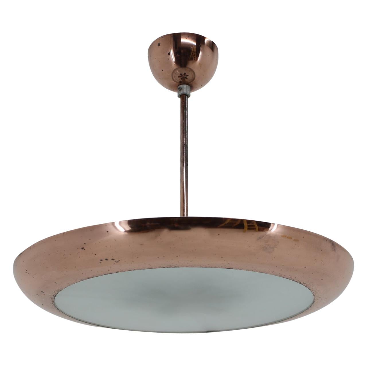 Bauhaus / Functionalism Brass UFO Pendant, 1940s