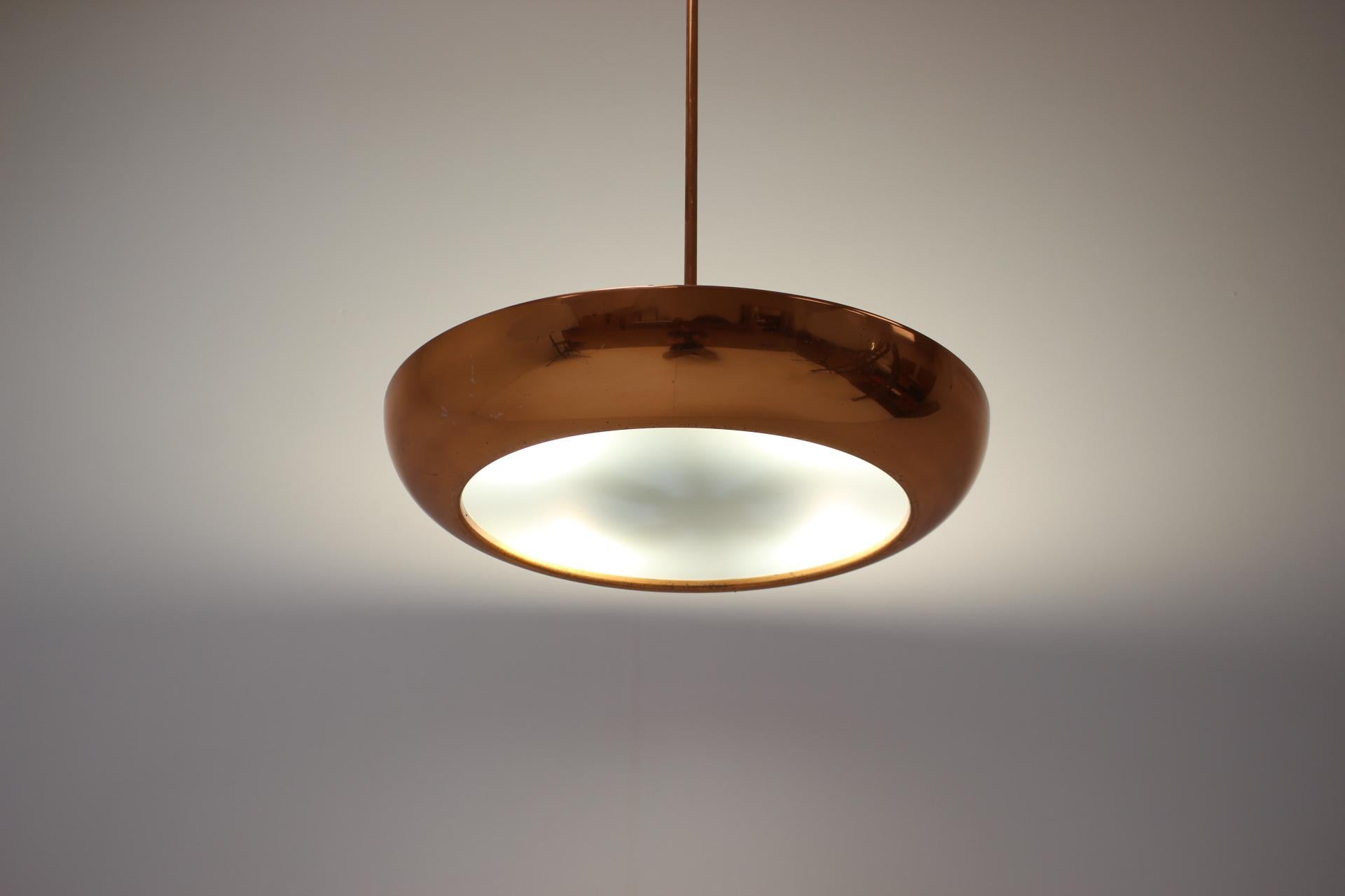 Bauhaus / Functionalism UFO Pendant by Josef Hurka for Napako, 1940s For Sale 3