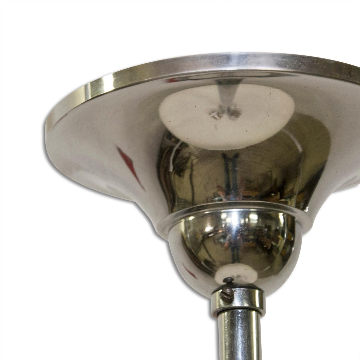 Bauhaus Functionalist Chromium-Plated Pendant, Bohemia, 1940s 1