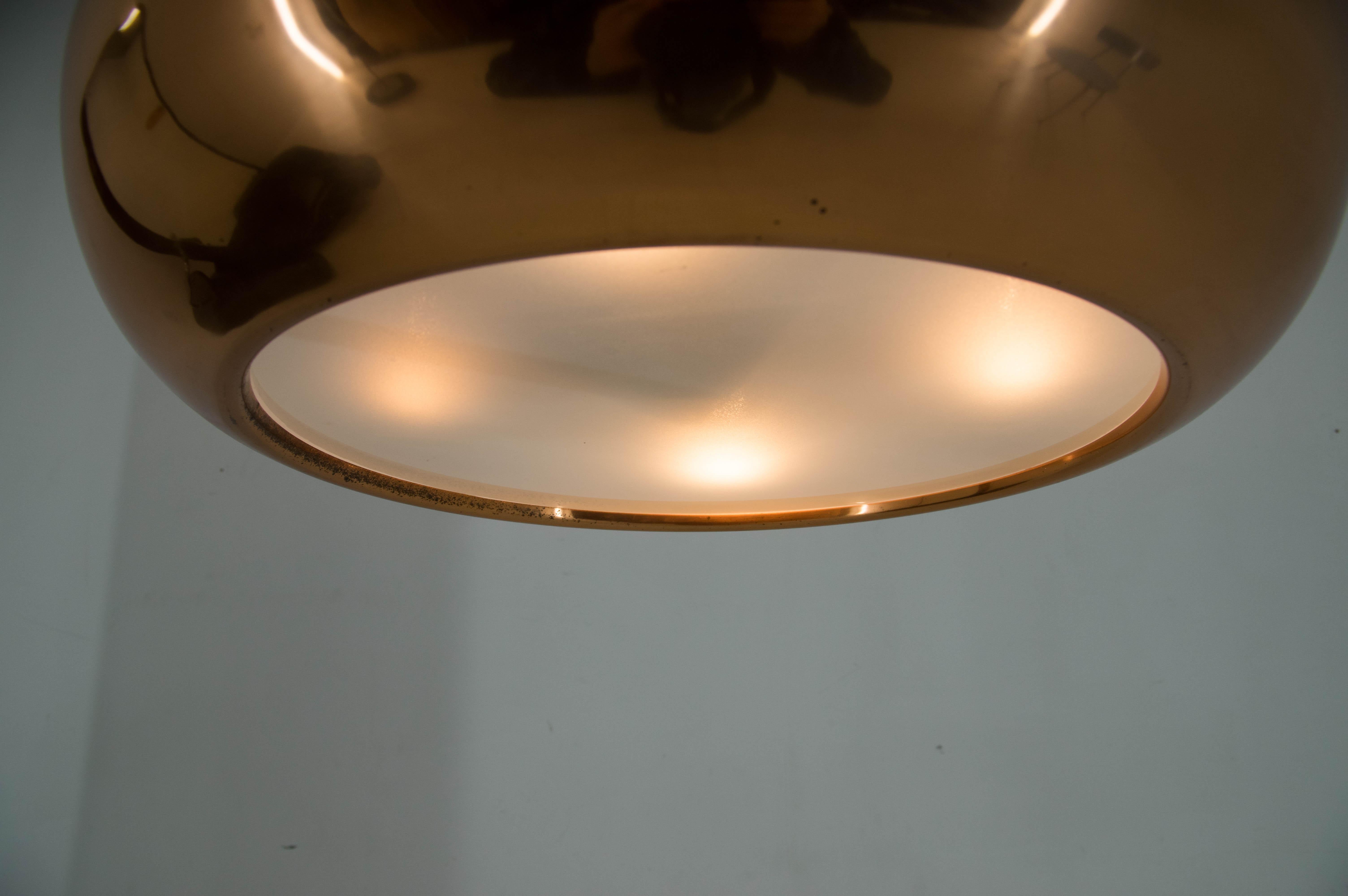 Bauhaus / Functionalist Copper Chandelier UFO, 1930s in vendita 5