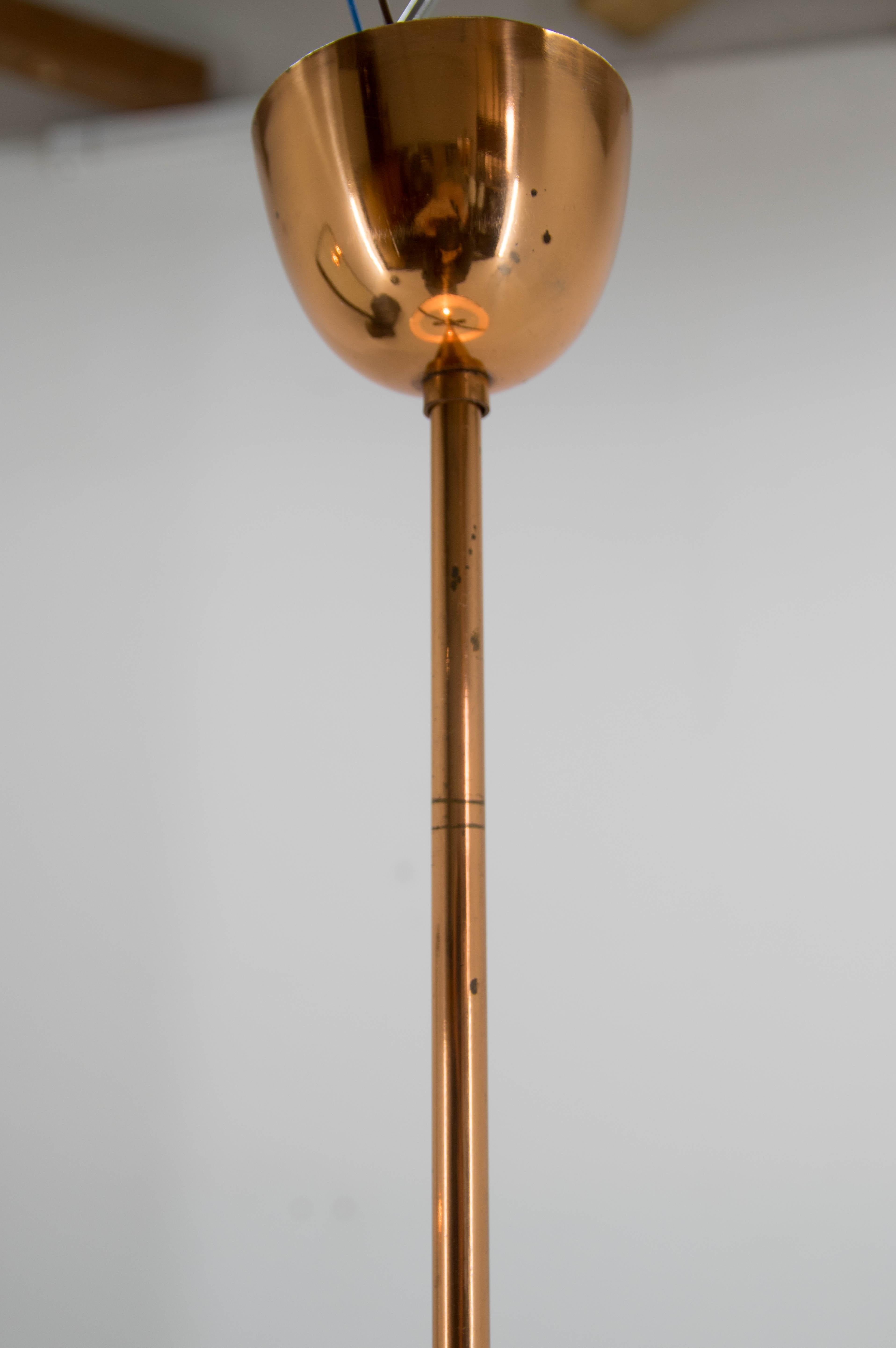 Bauhaus / Functionalist Copper Chandelier UFO, 1930s in vendita 7