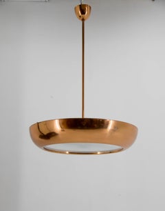 Bauhaus / Functionalist Copper Chandelier UFO, 1930s