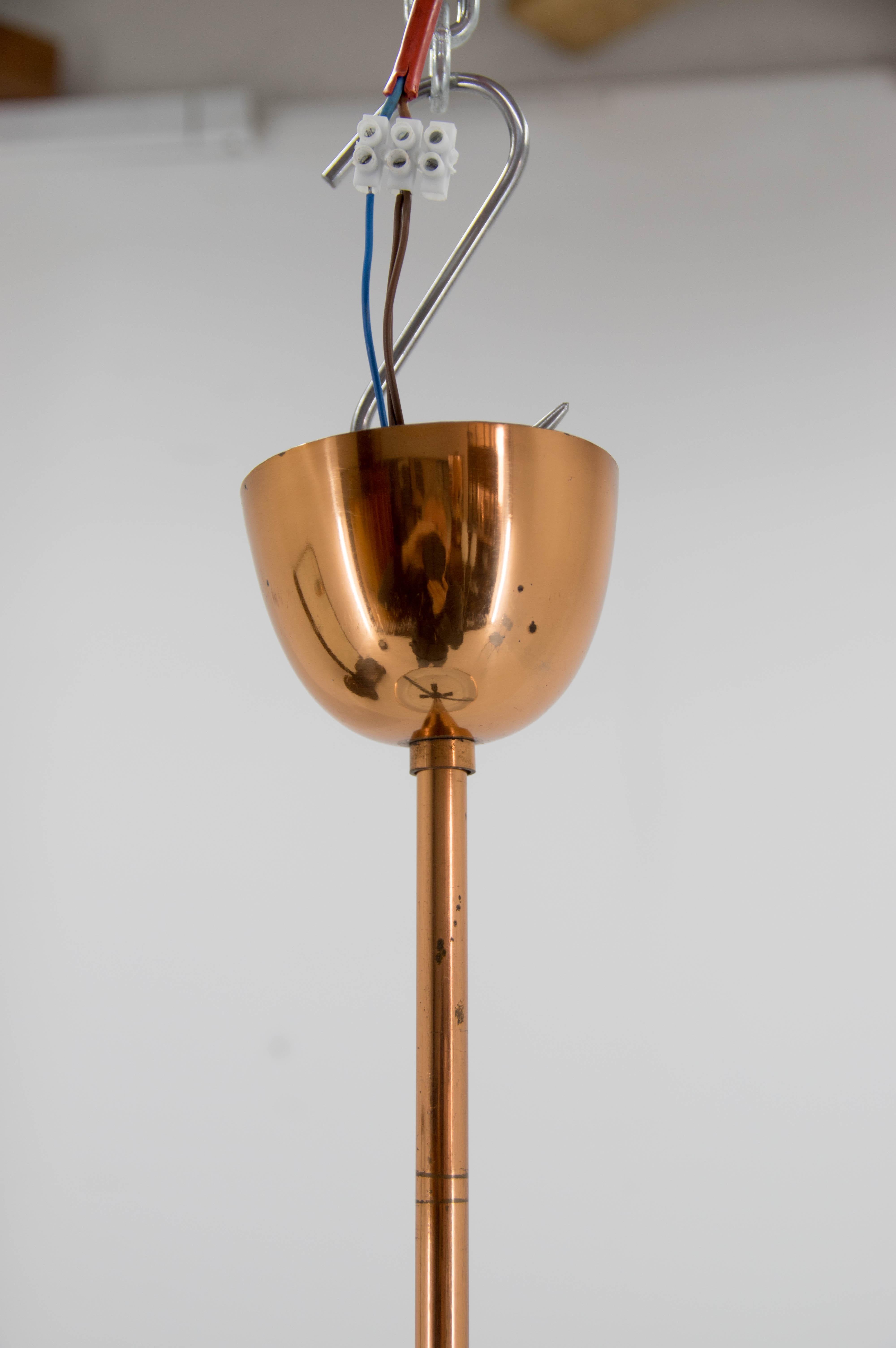 Metà XX secolo Bauhaus / Functionalist Copper Chandelier UFO, 1930s in vendita