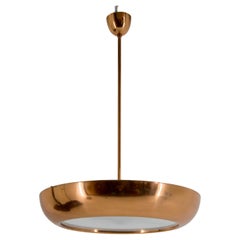 Vintage Bauhaus / Functionalist Copper Chandelier UFO, 1930s