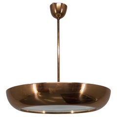 Bauhaus/ Functionalistischer Kupfer-Kronleuchter UFO, 1930er Jahre