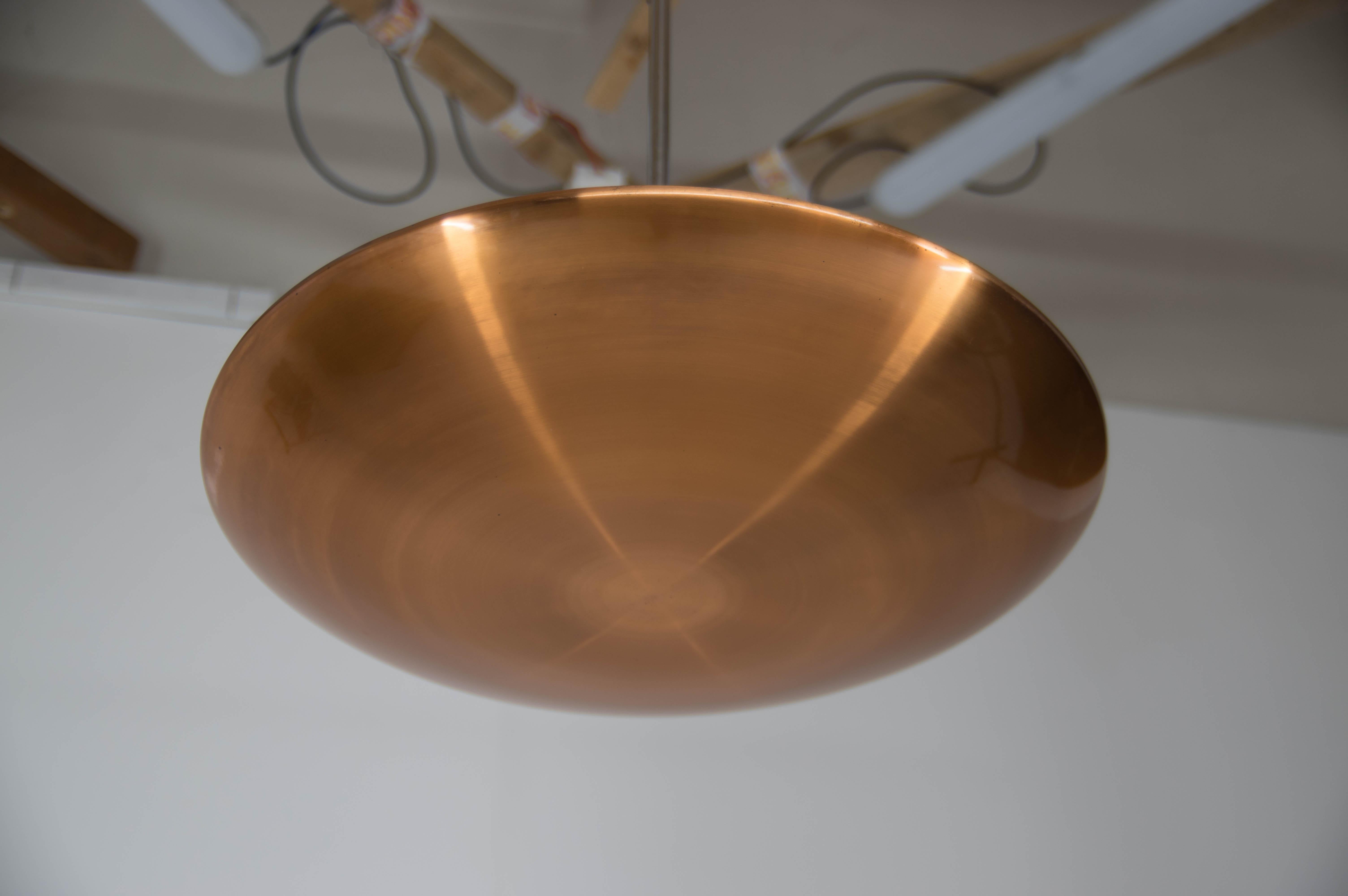 Bauhaus / Functionalist Copper Pendant by IAS, 1930s In Good Condition For Sale In Praha, CZ