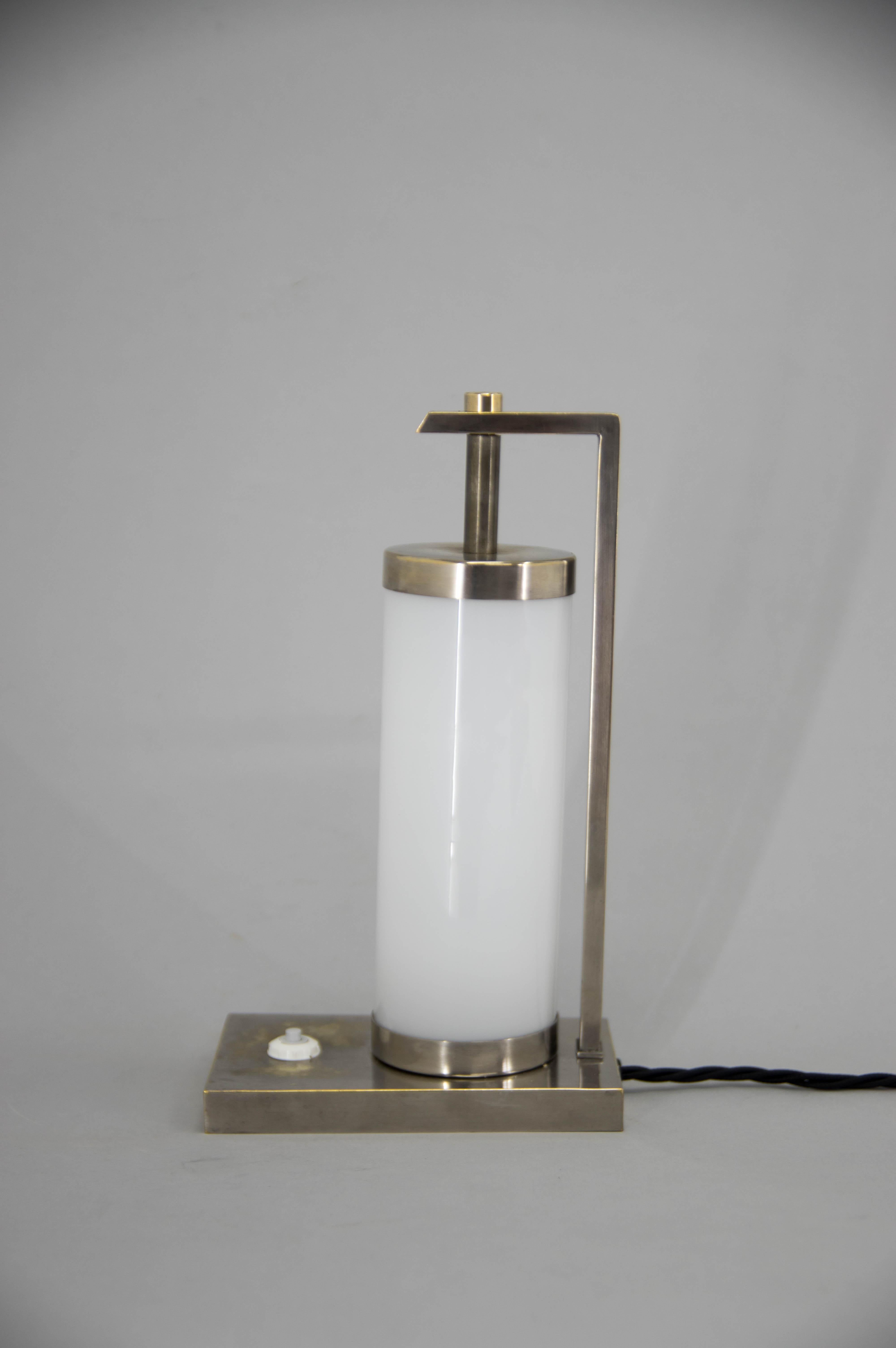 Czech Bauhaus / Functionalist Table or Bedside Lamp, 1930s