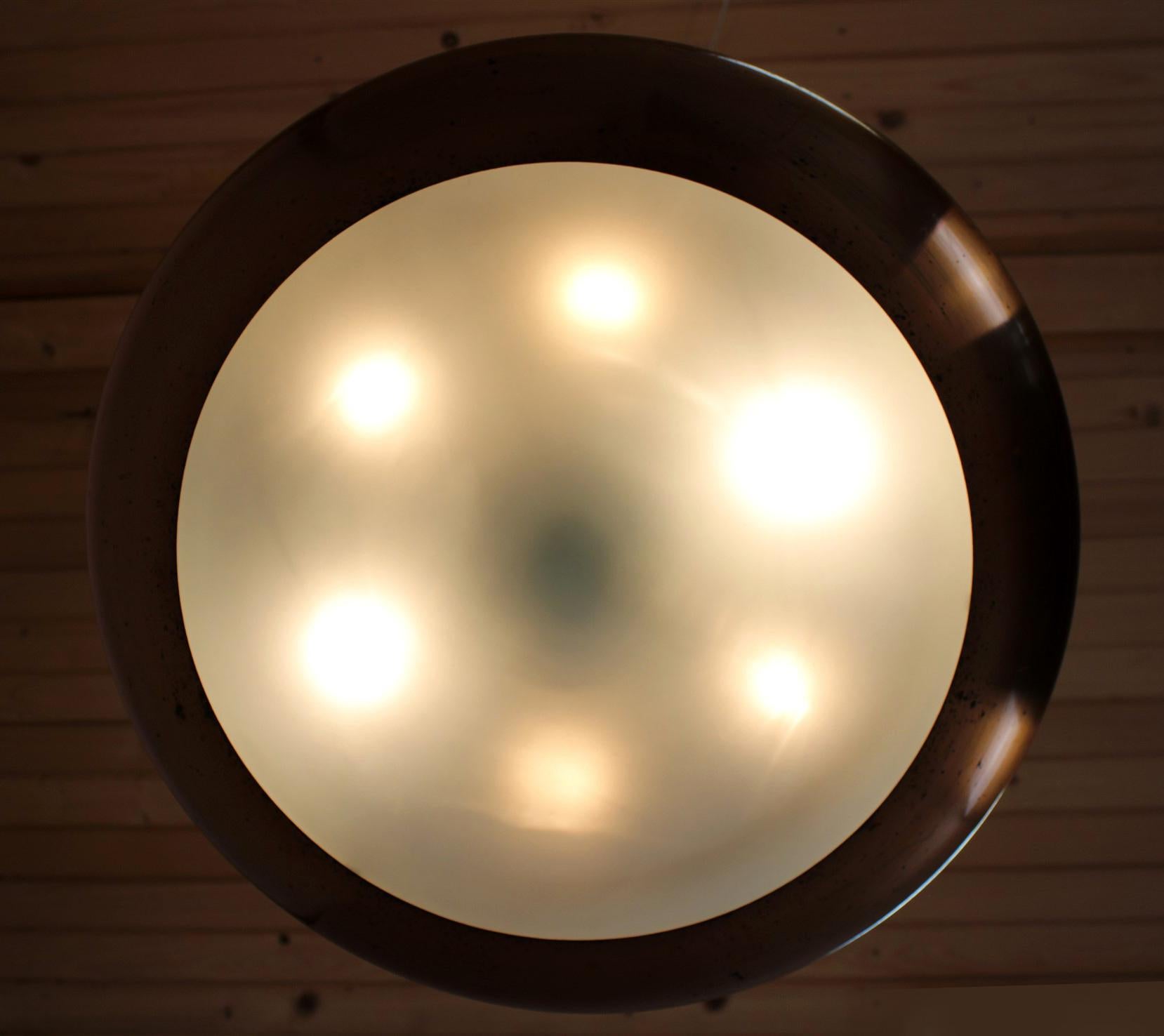 Lampada a sospensione Ufo funzionalista Bauhaus di Josef Hurka per Napako, anni '30 in vendita 11