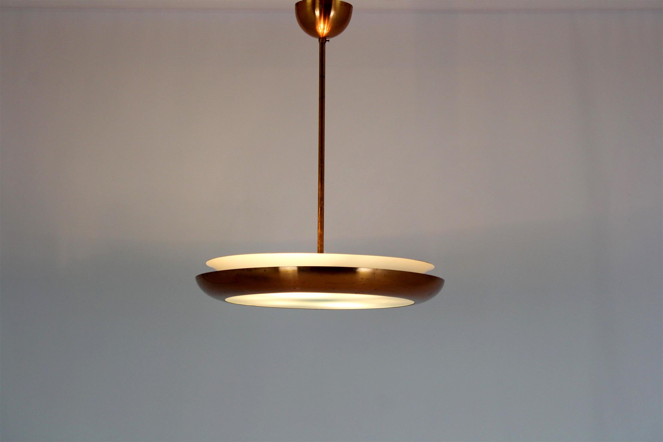 Lampada a sospensione Ufo funzionalista Bauhaus di Josef Hurka per Napako, anni '30 in vendita 13