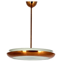 Bauhaus Functionalist Ufo Pendant Lamp by Josef Hurka for Napako, 1930s