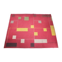 Bauhaus Geometric Carpet / Rug, 1940s