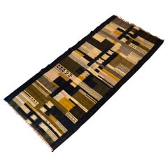 Bauhaus Geometric Flat-Weave Rug