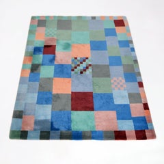 Bauhaus Geometrical Rug by Gunta Stölzl, Hand-Knotted Virgin Wool, Design 1927