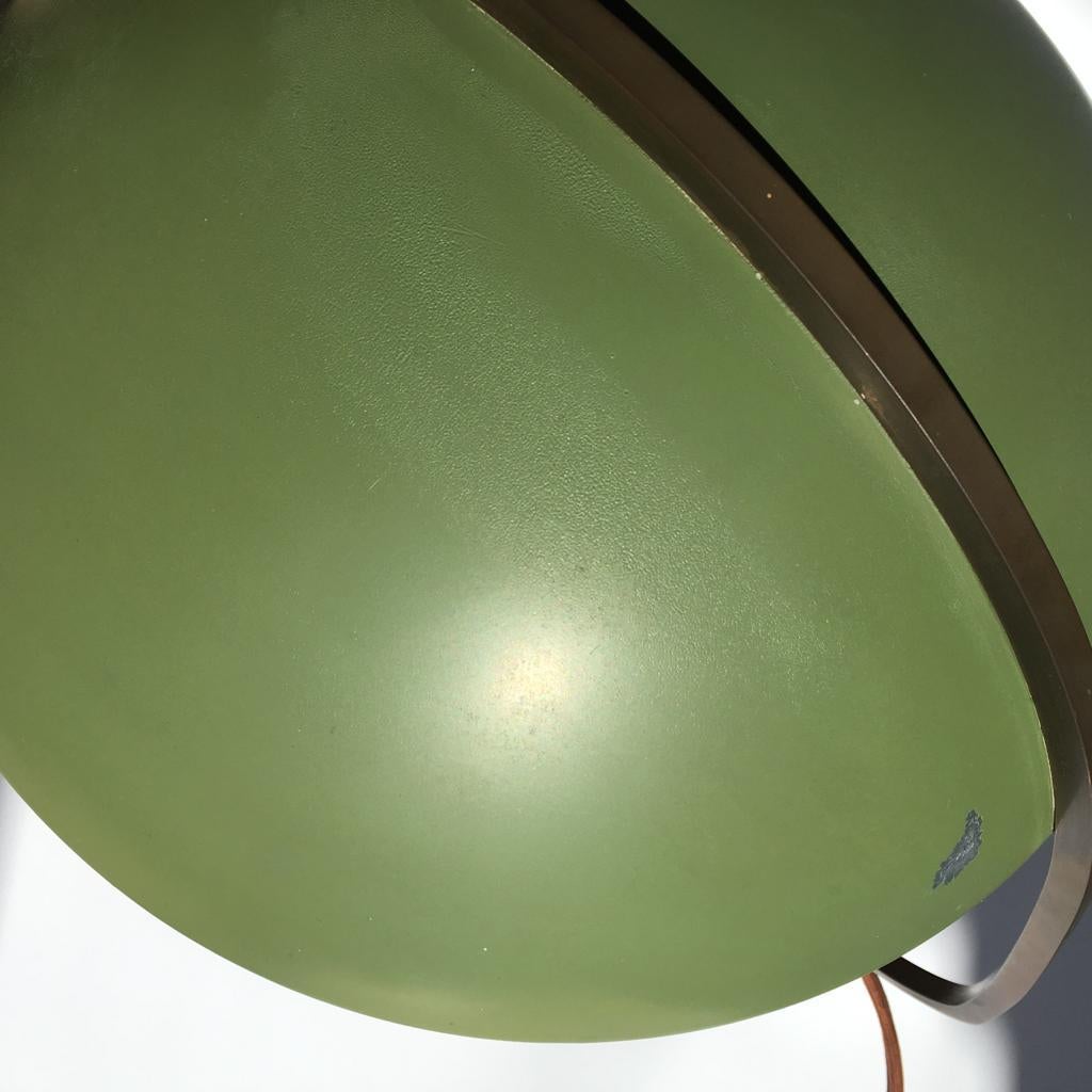 Bauhaus German Green Metal and Brass Desk Lamp, 1930s For Sale 9