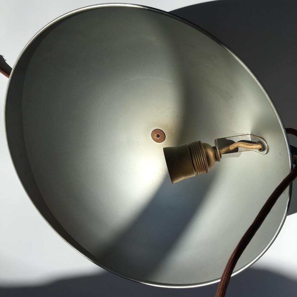 Bauhaus German Green Metal and Brass Desk Lamp, 1930s For Sale 10