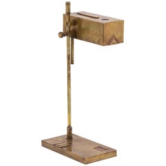 Antique Bauhaus, Gilt Brass Lamp, 1920s