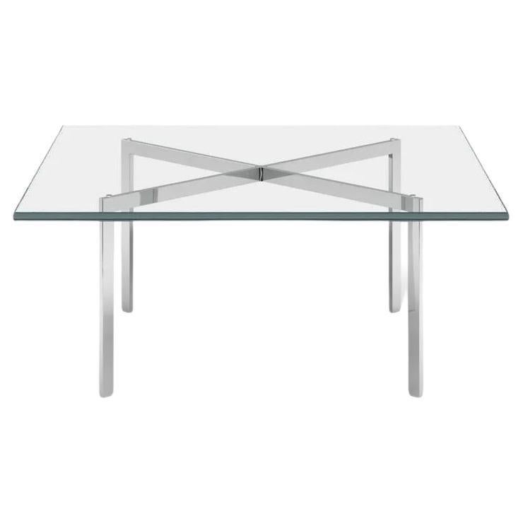 Bauhaus Glass and Chrome Barcelona Coffee Table by Mies Van Der Rohe for Knoll