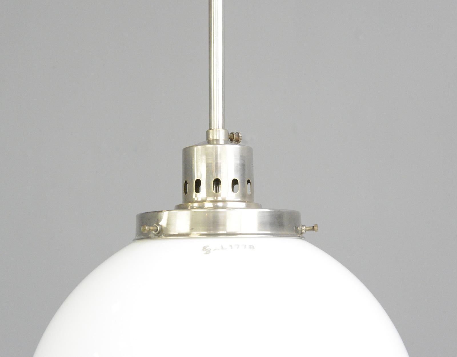 German Bauhaus Globe Pendant Light by Siemens, circa 1930s