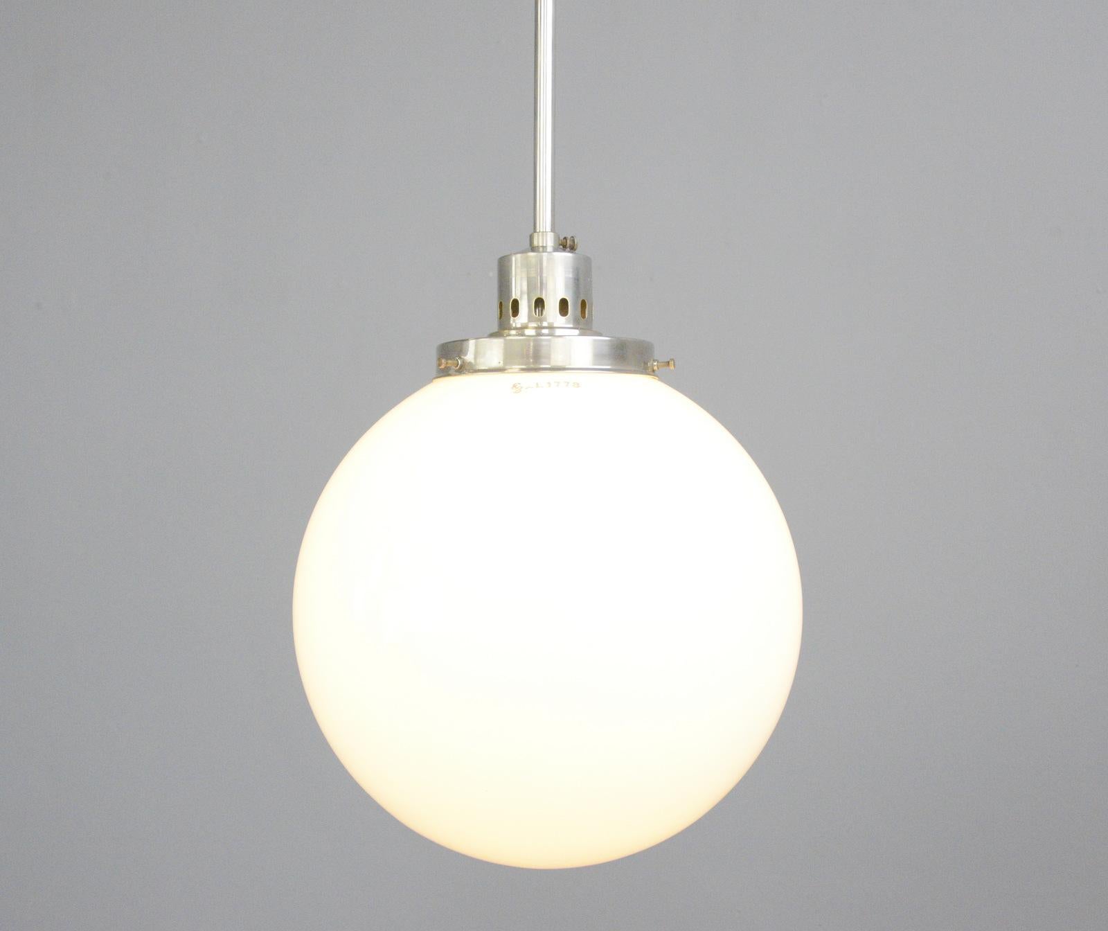 Bauhaus Globe Pendant Light by Siemens, circa 1930s 1