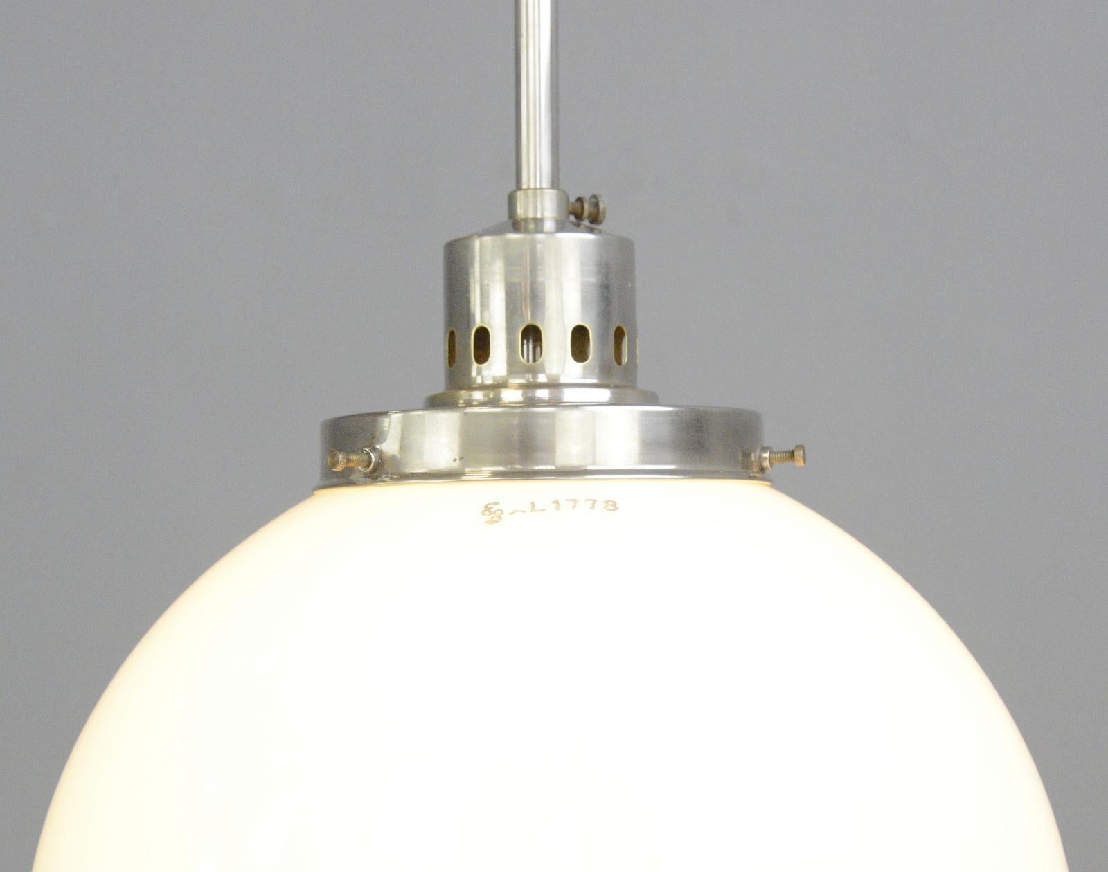 Bauhaus Globe Pendant Light by Siemens, circa 1930s 2
