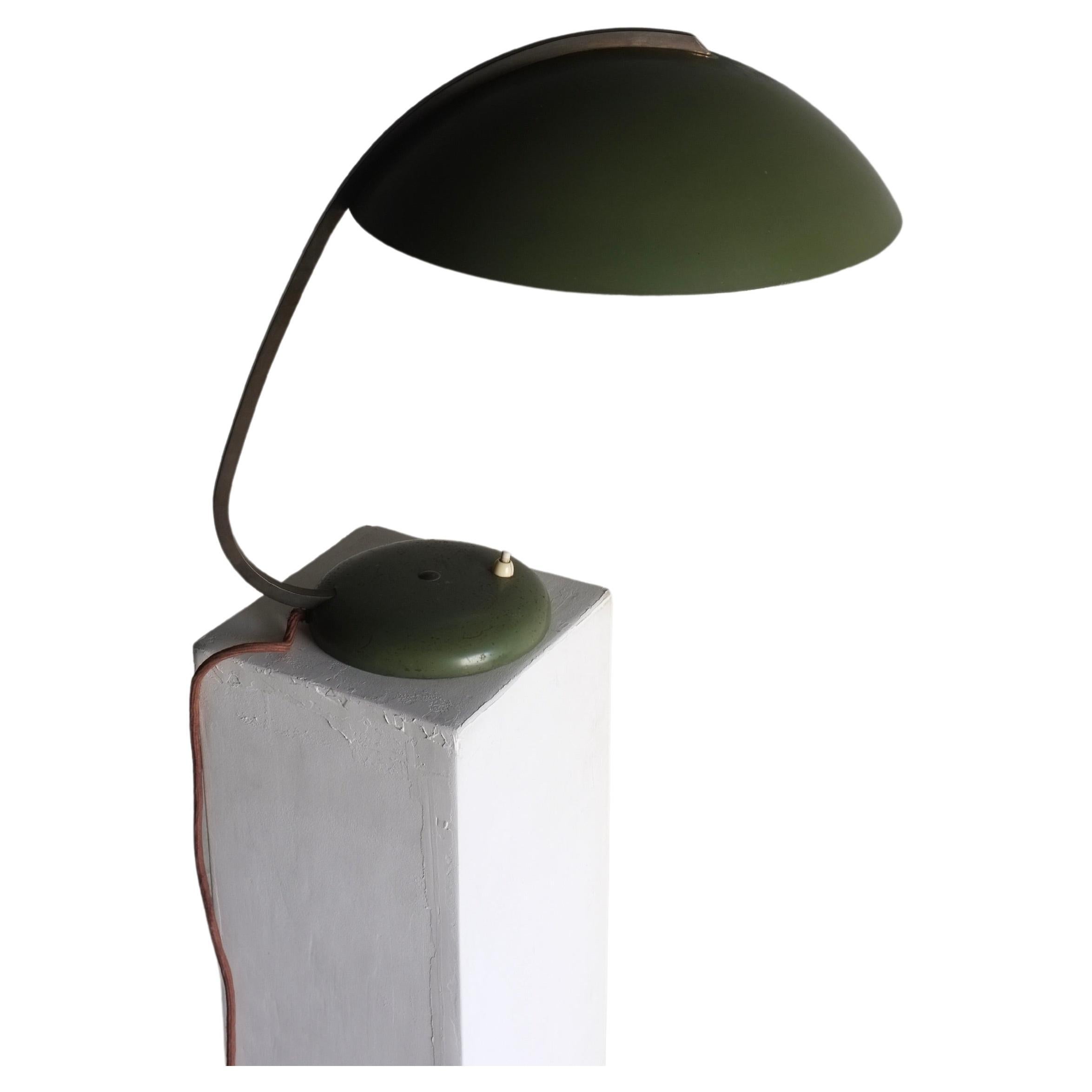 Bauhaus Green Metal Desk Lamp, Germany, 1930s