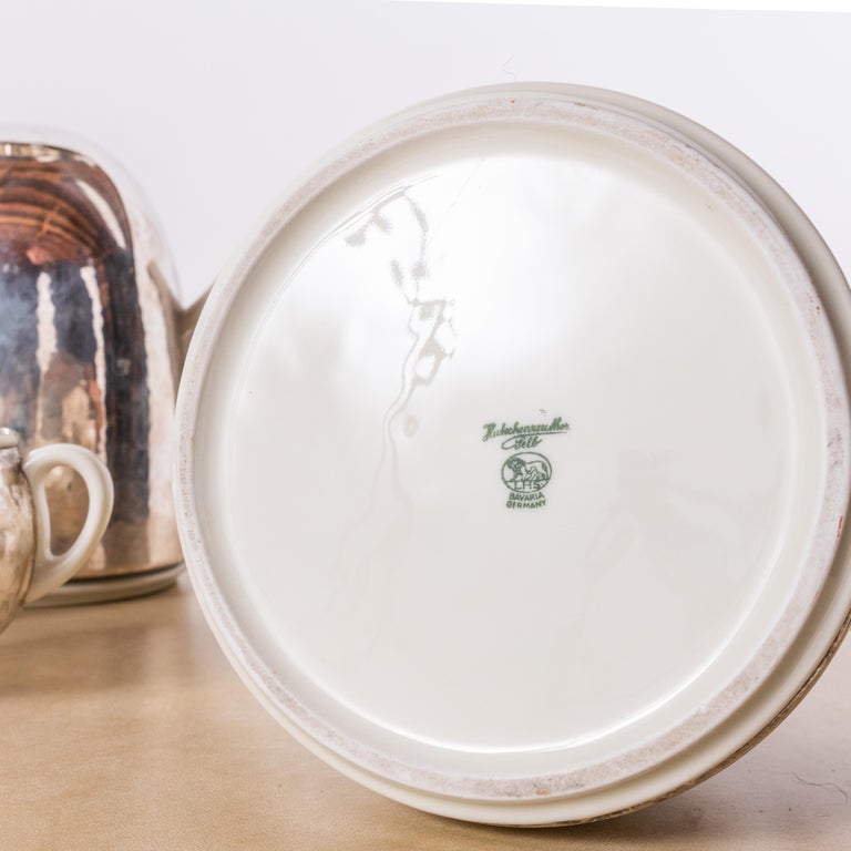 Bauhaus Hutschenreuther Selb, versilbertes Tee- und Kaffeeservice im Angebot bei 1stDibs Deutschland