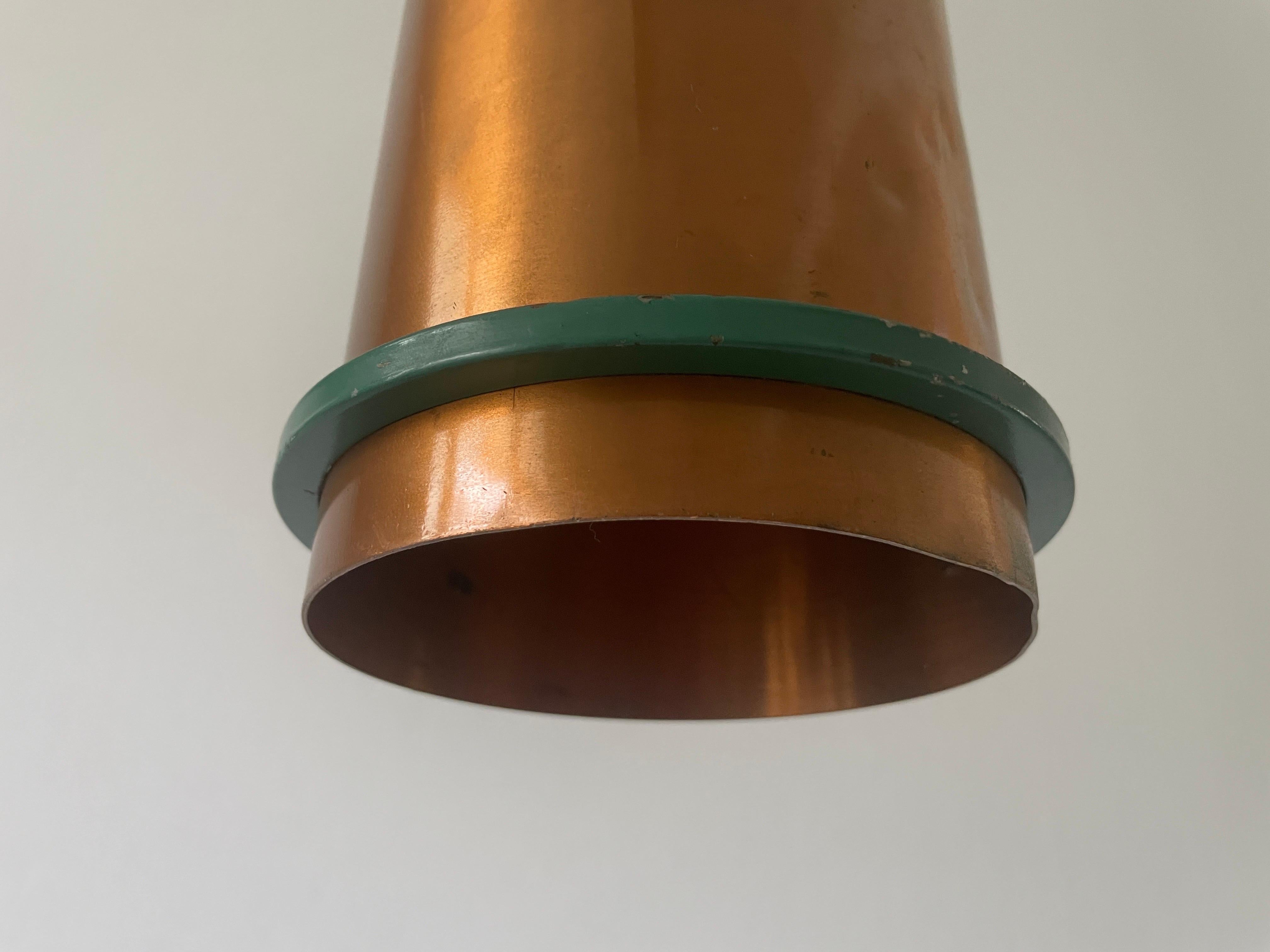 Bauhaus Industrielle Deckenleuchte aus Kupfer und Gussmetall, 1940er Jahre, Deutschland im Angebot 5